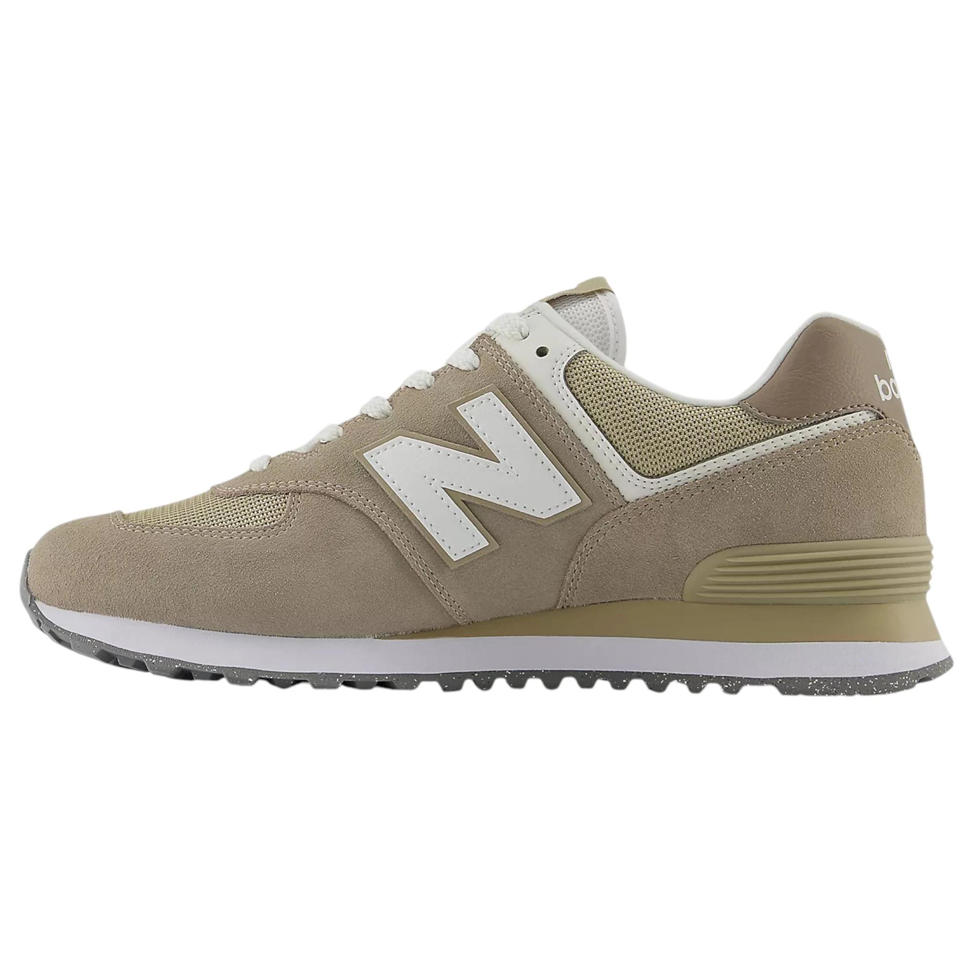 3 New Balance Mens 574 Light Mushroom/ White Athletic Shoes LIGHT MUSHROOM/WHITE, 3 of 6