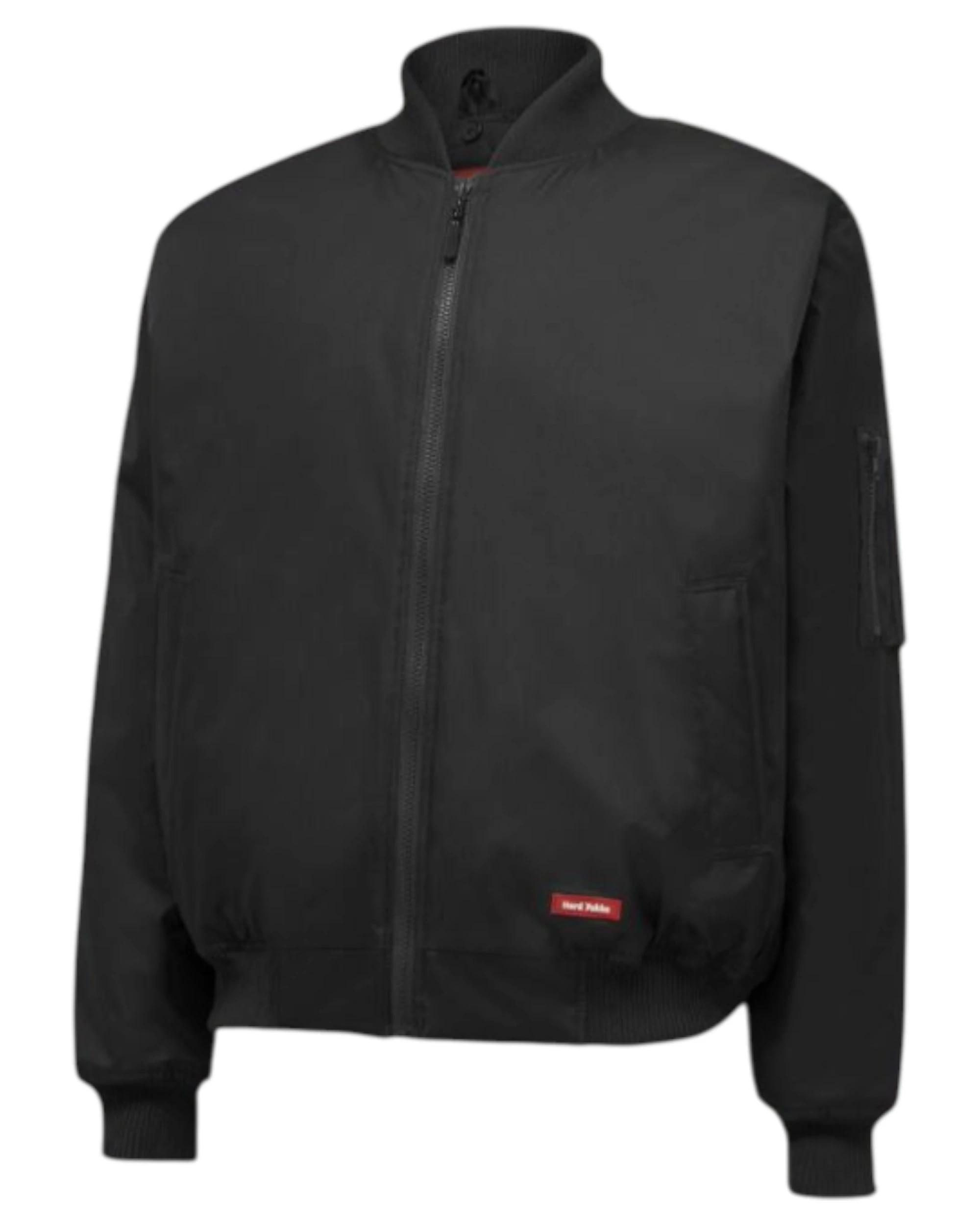 1 Hard Yakka Mens Bomber Jacket Waterproof Winter Zip Up Black BLACK, 1 of 7