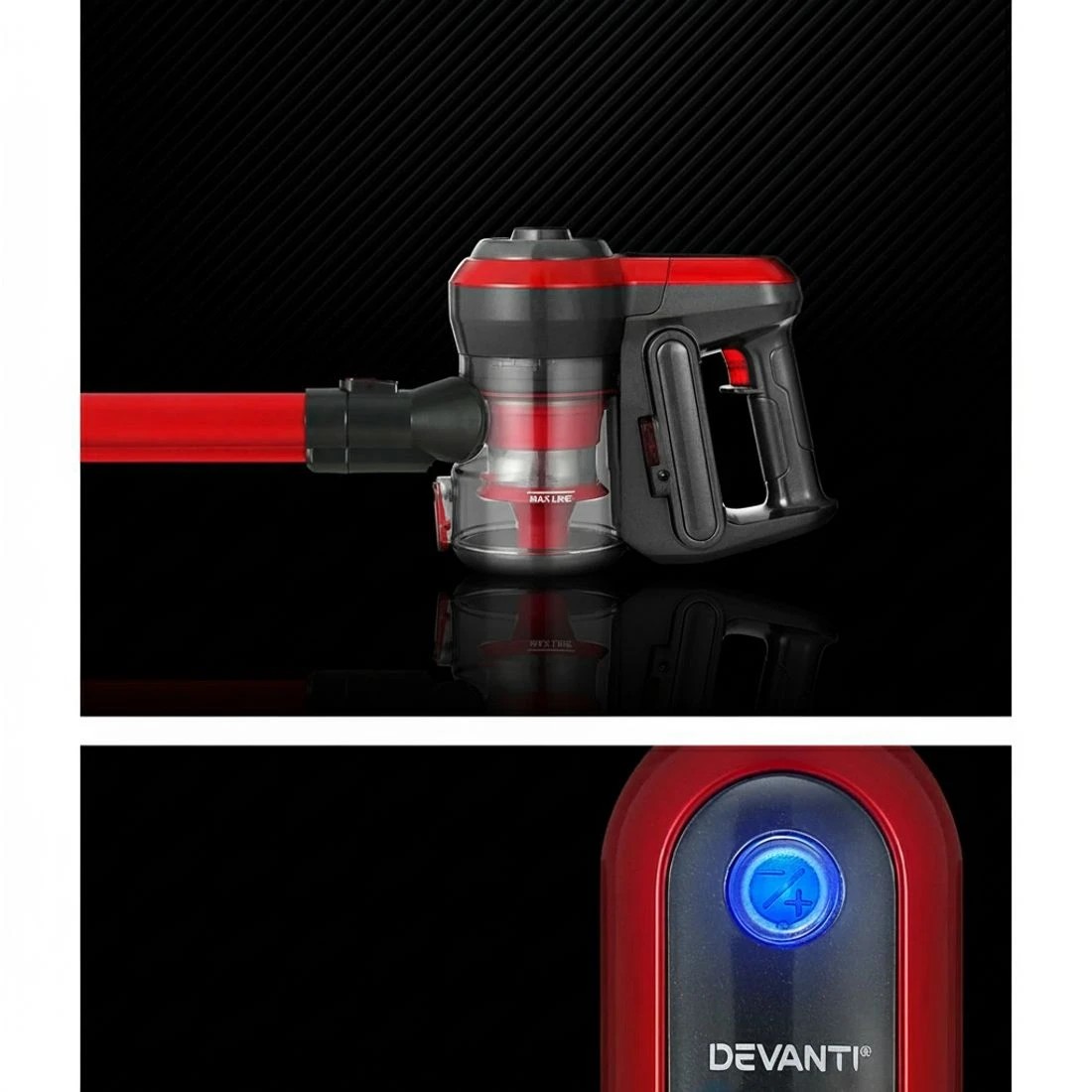 4 Devanti Stick Vacuum Cleaner Brushless Cordless 250W - Red, 4 of 6