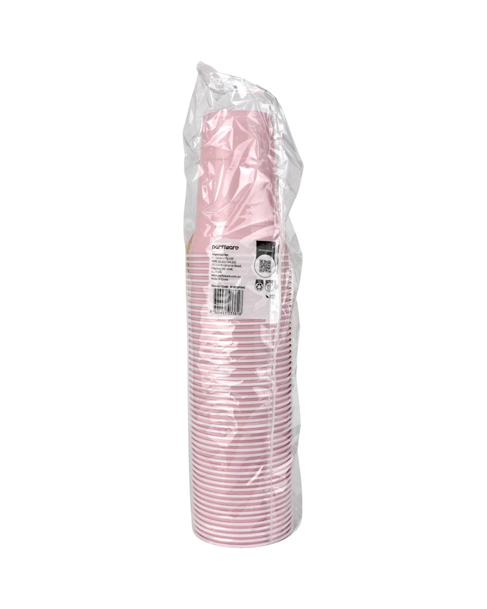 3 Partyware Everyday Party Light Pink American Cups 450ml Pack of 50 - Light Pink, 3 of 3