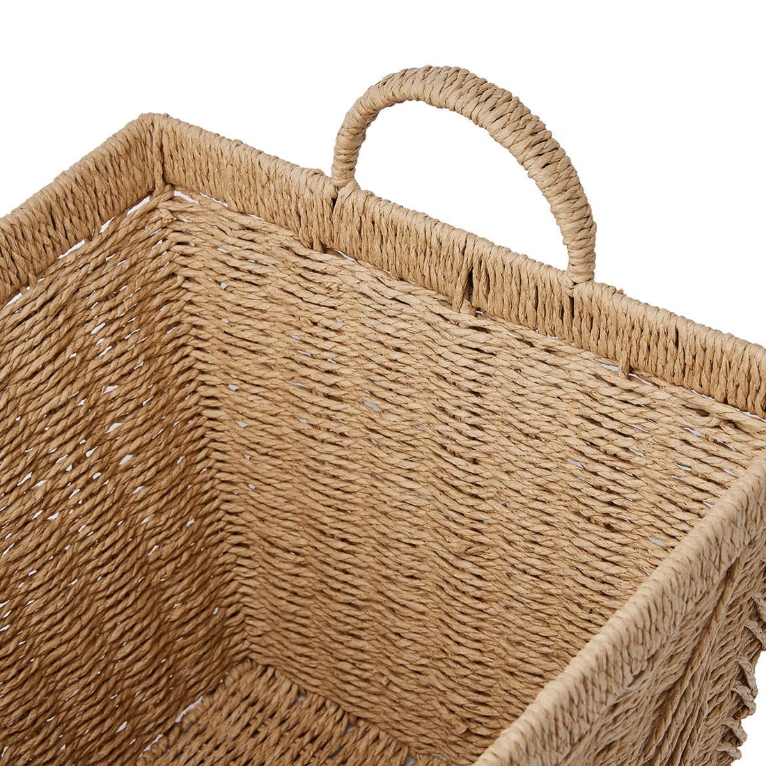 2 Rectangle Herringbone Paper Rope Basket - Natural, 2 of 7