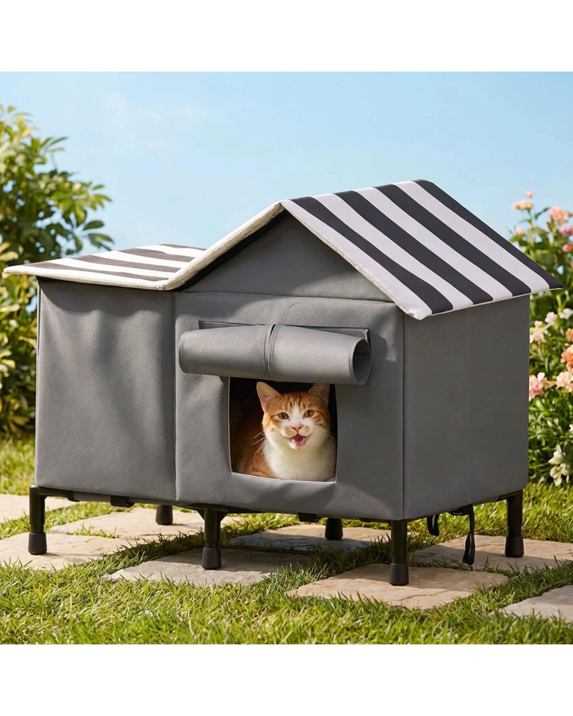 2 Advwin Pet House Shelter Elevated Outdoor Pet Bed, 2 of 9