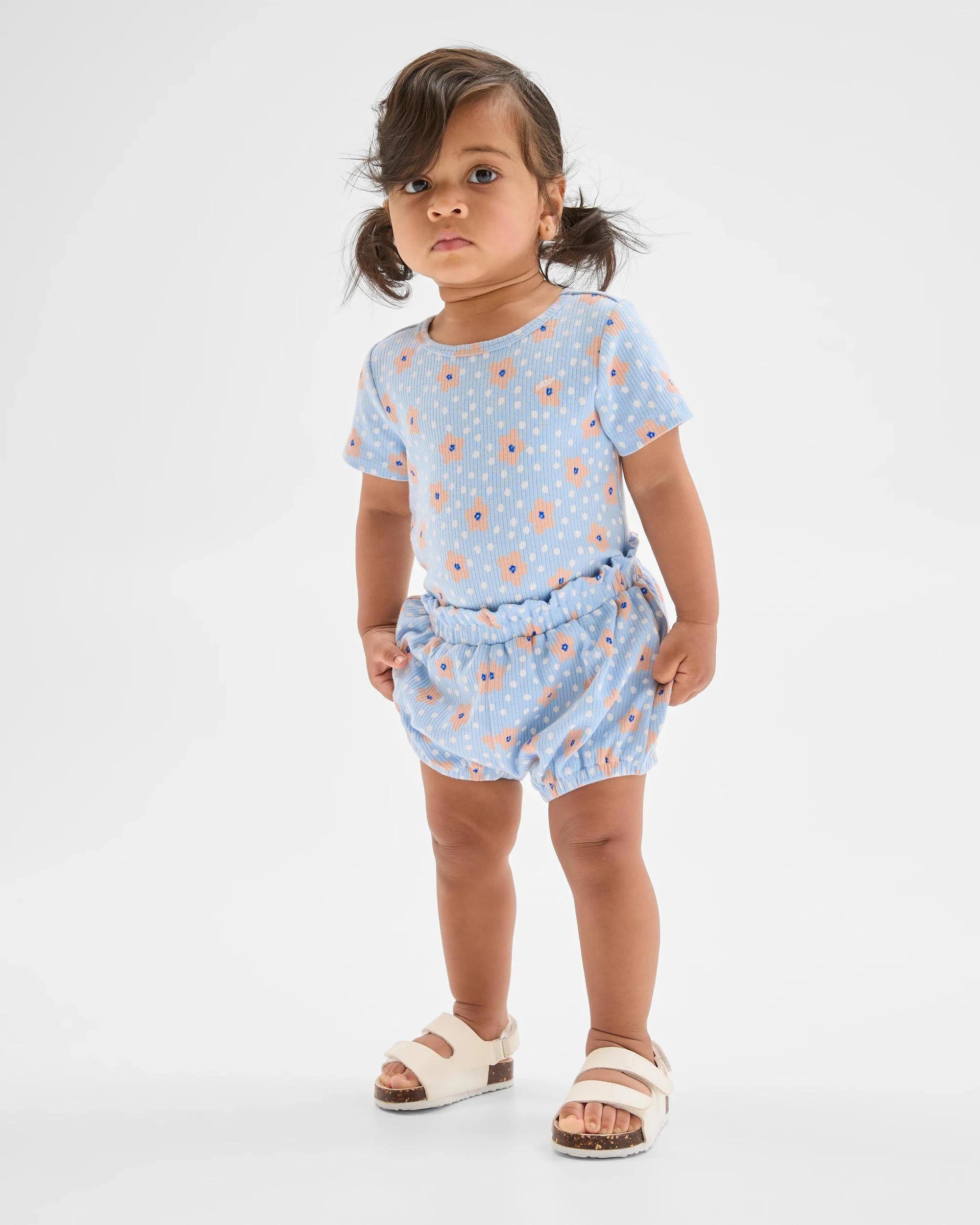 1 Target Baby Organic Cotton Baby Bodysuit and Shorts 2 Piece Set DAISY DOT, 1 of 6