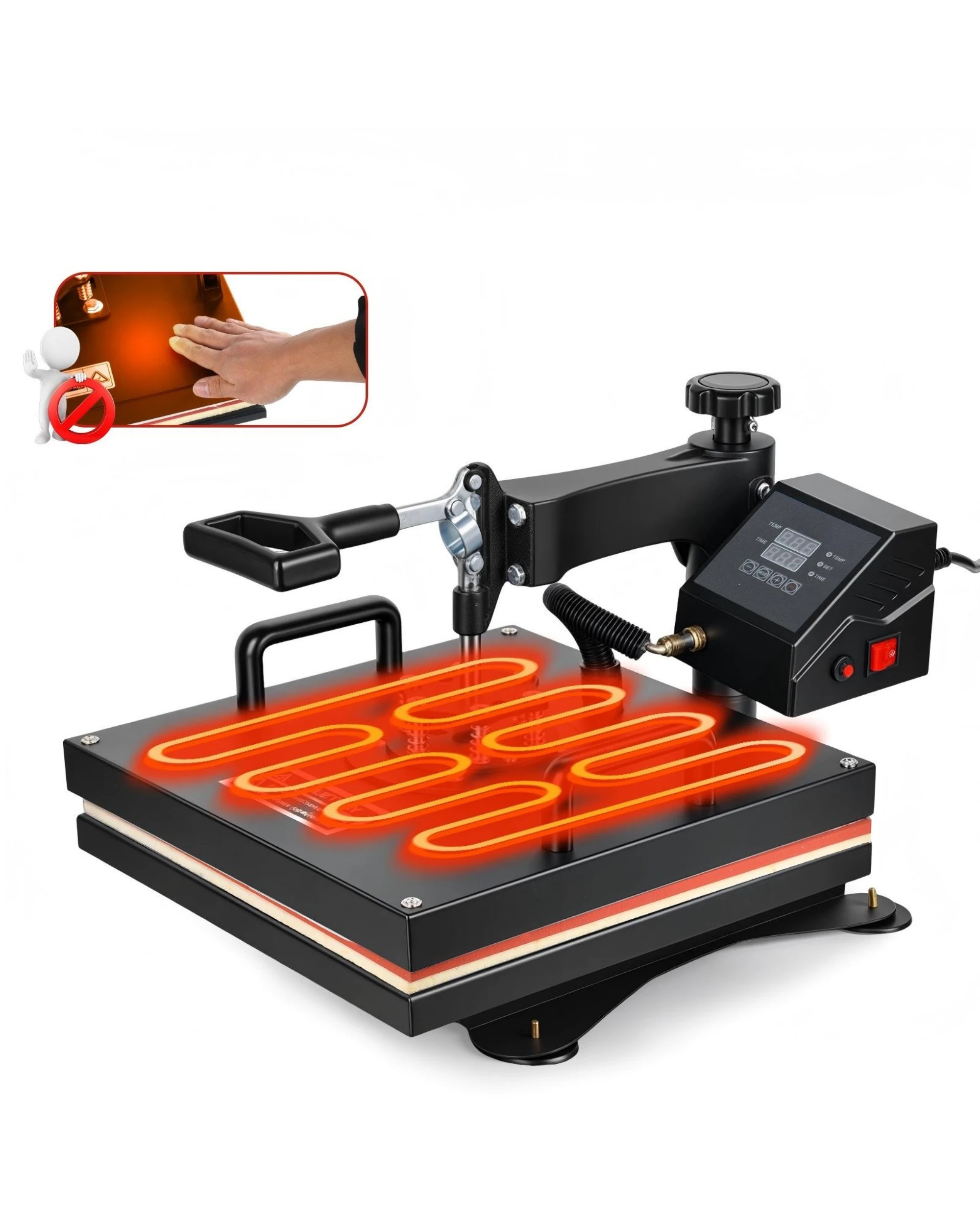 4 Advwin 5-in-1 Heat Press Machine 38 x 38cm 360°Rotatable - Black, 4 of 7