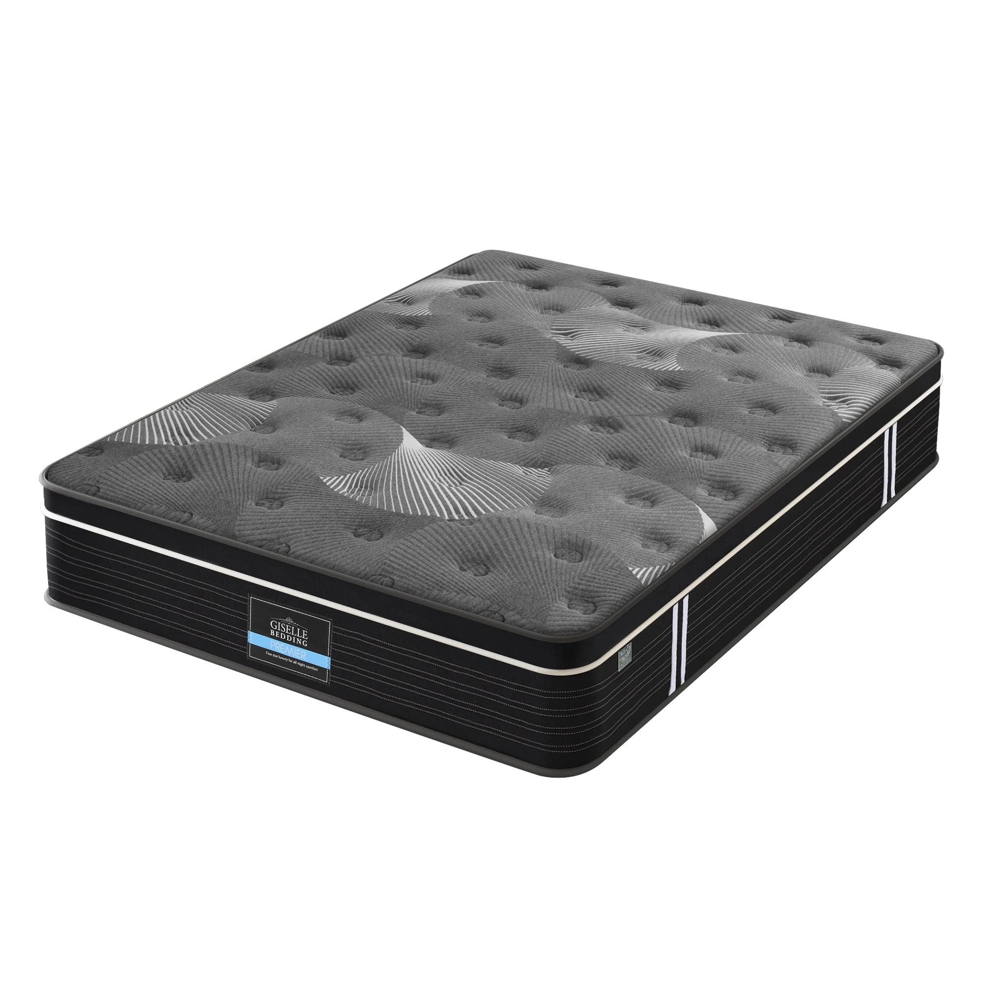 1 Giselle Bedding Double Mattress 35cm Euro Top with Graphene Cooling Comfort Medium Firm - Double Bed - Multi, 1 of 3