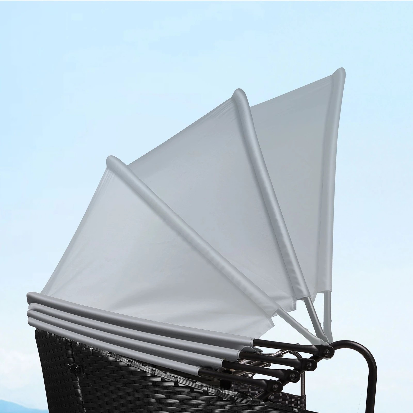 5 Alfordson Outdoor Sun Lounge Day Bed Wicker Furniture Sofa Bed Garden 3PCS - Black, 5 of 10