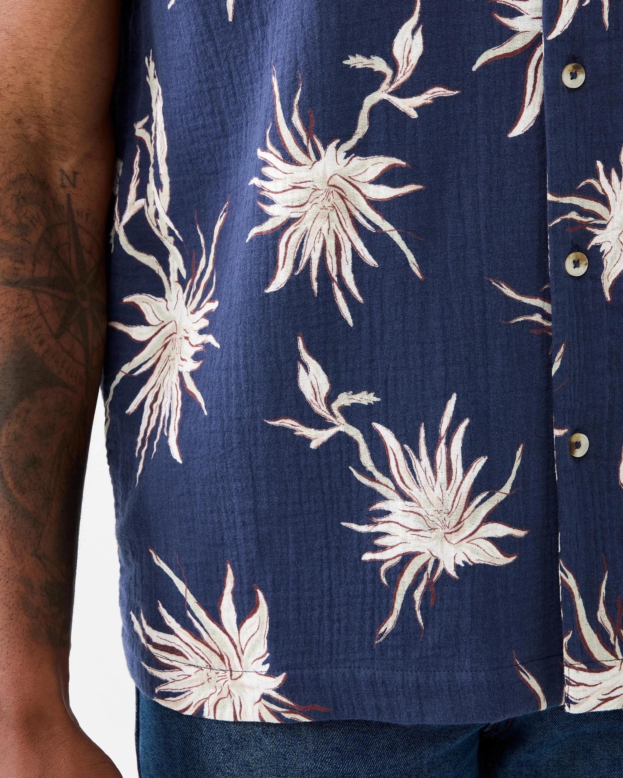 7 Short Sleeve Double Cloth Print Shirt Nvy Plts, 7 of 7
