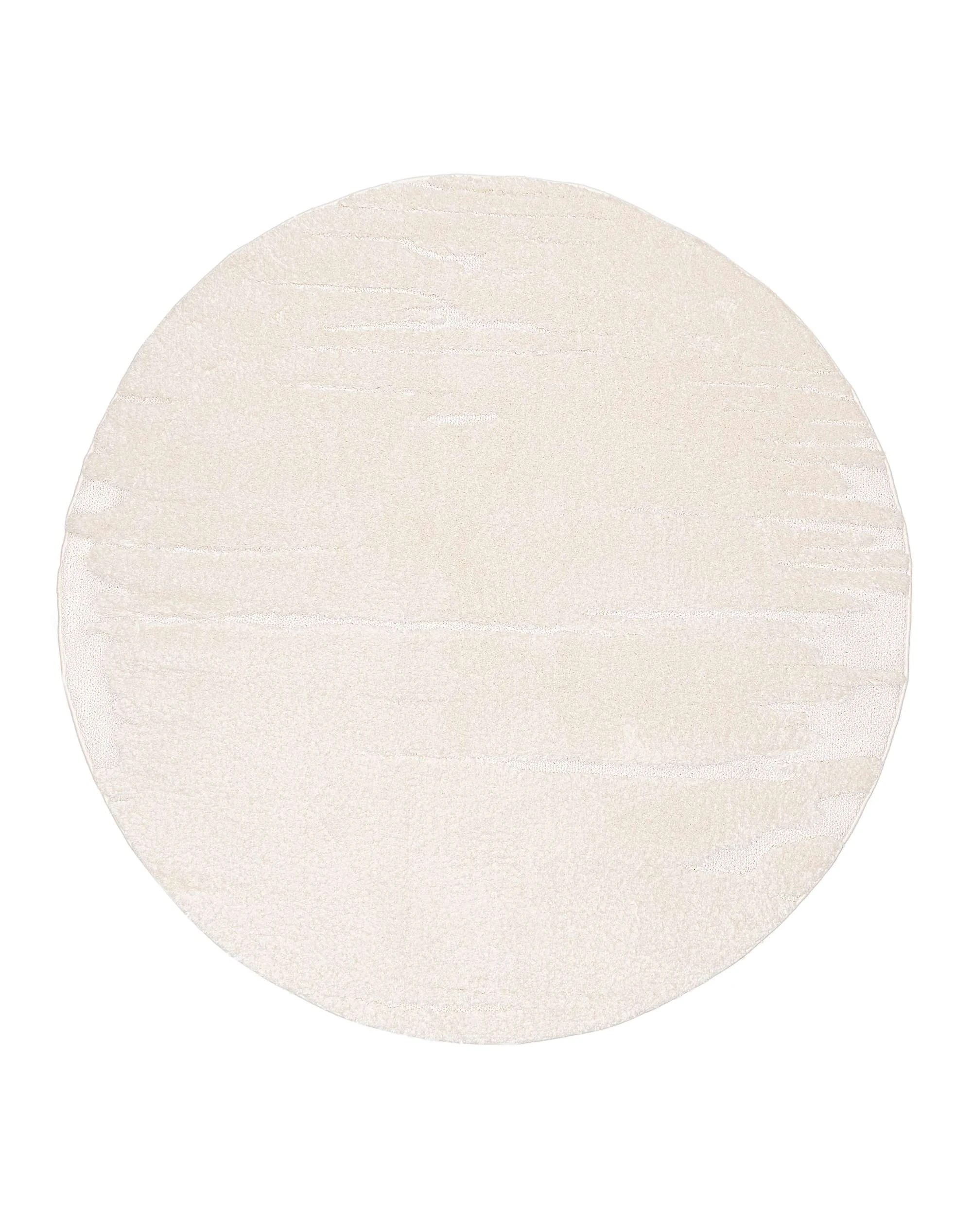 1 Loopsie Kallo Textured Round Rug-160cm x 160cm - White, 1 of 5