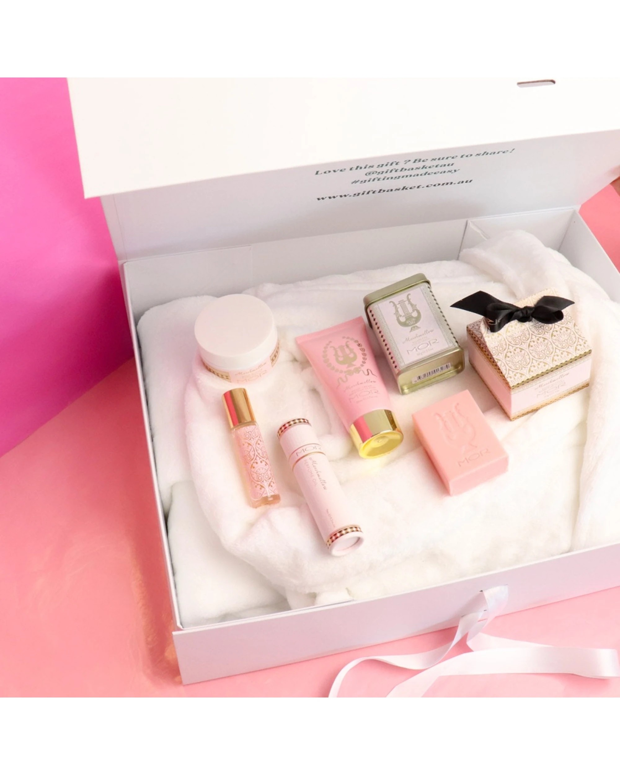 2 Gift Basket MOR Marshmallow Minis & Sheraton Microplush Bathrobe Set Luxury Hamper - Multi, 2 of 7