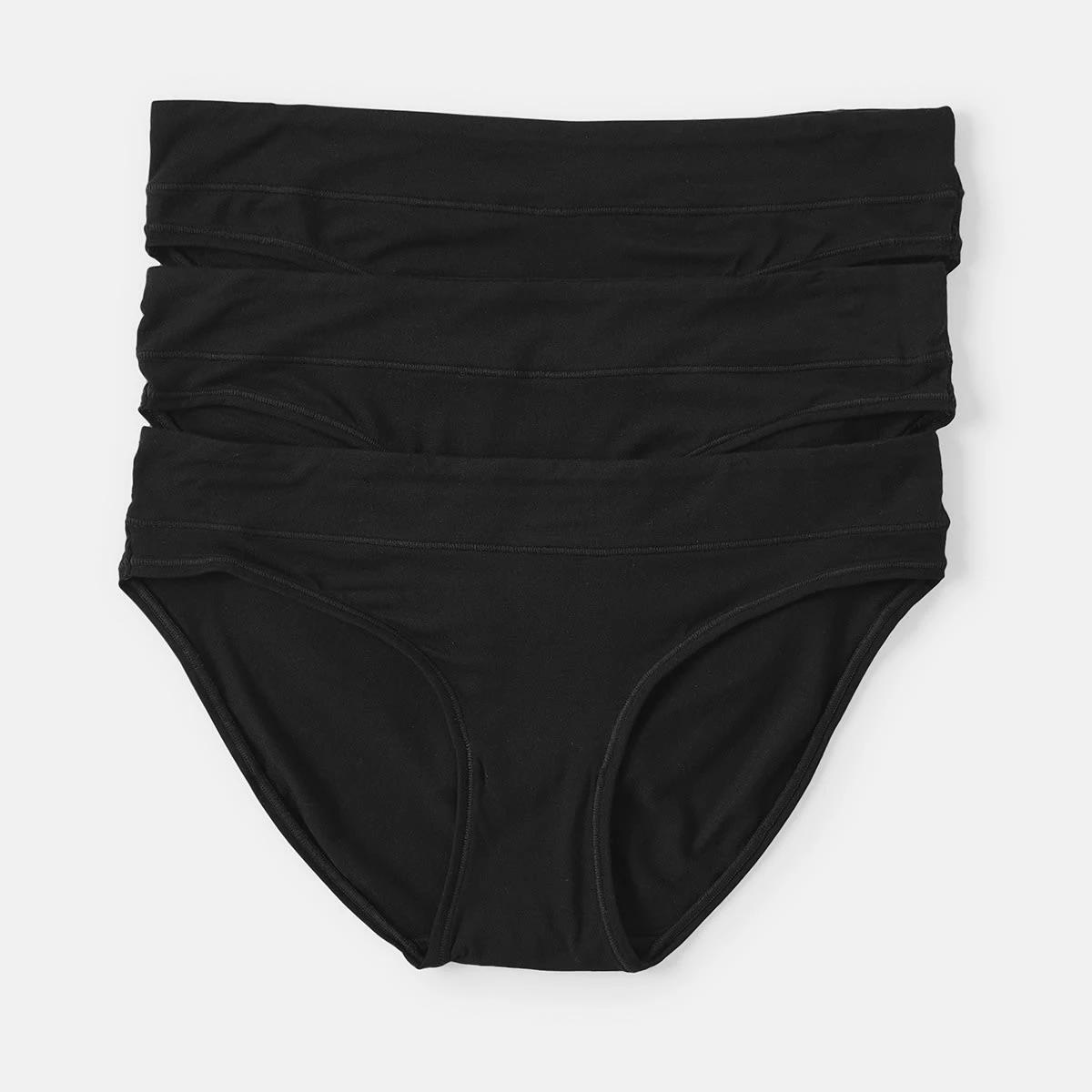 1 3 Pack Bamboo Blend Bikini Briefs BLACK, 1 of 7