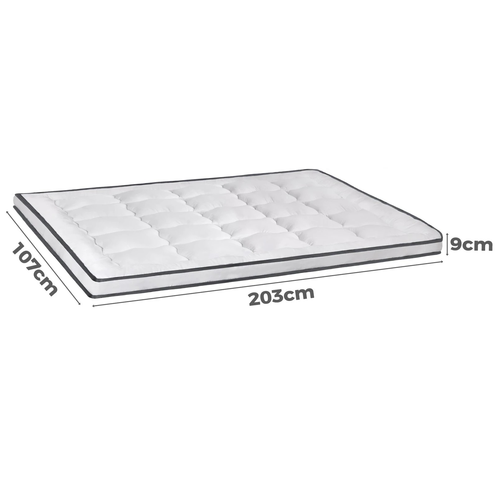 4 Starry Eucalypt Mattress Topper Pillowtop Luxury Bedding Cover 9cm - King Single Bed, 4 of 6