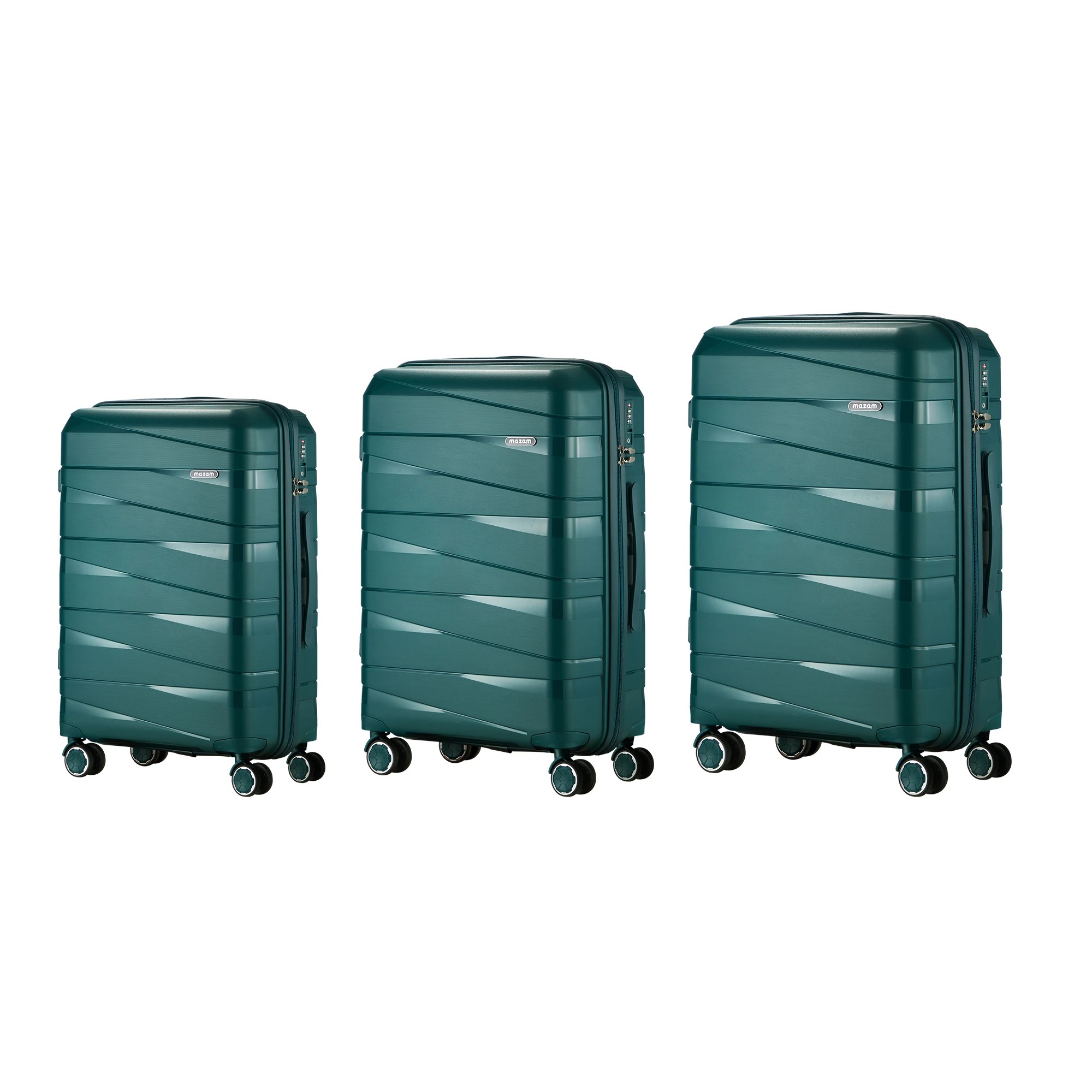 8 Mazam 3PCS Luggage Suitcase Trolley Set Travel TSA Lock PP Case - Green, 8 of 9