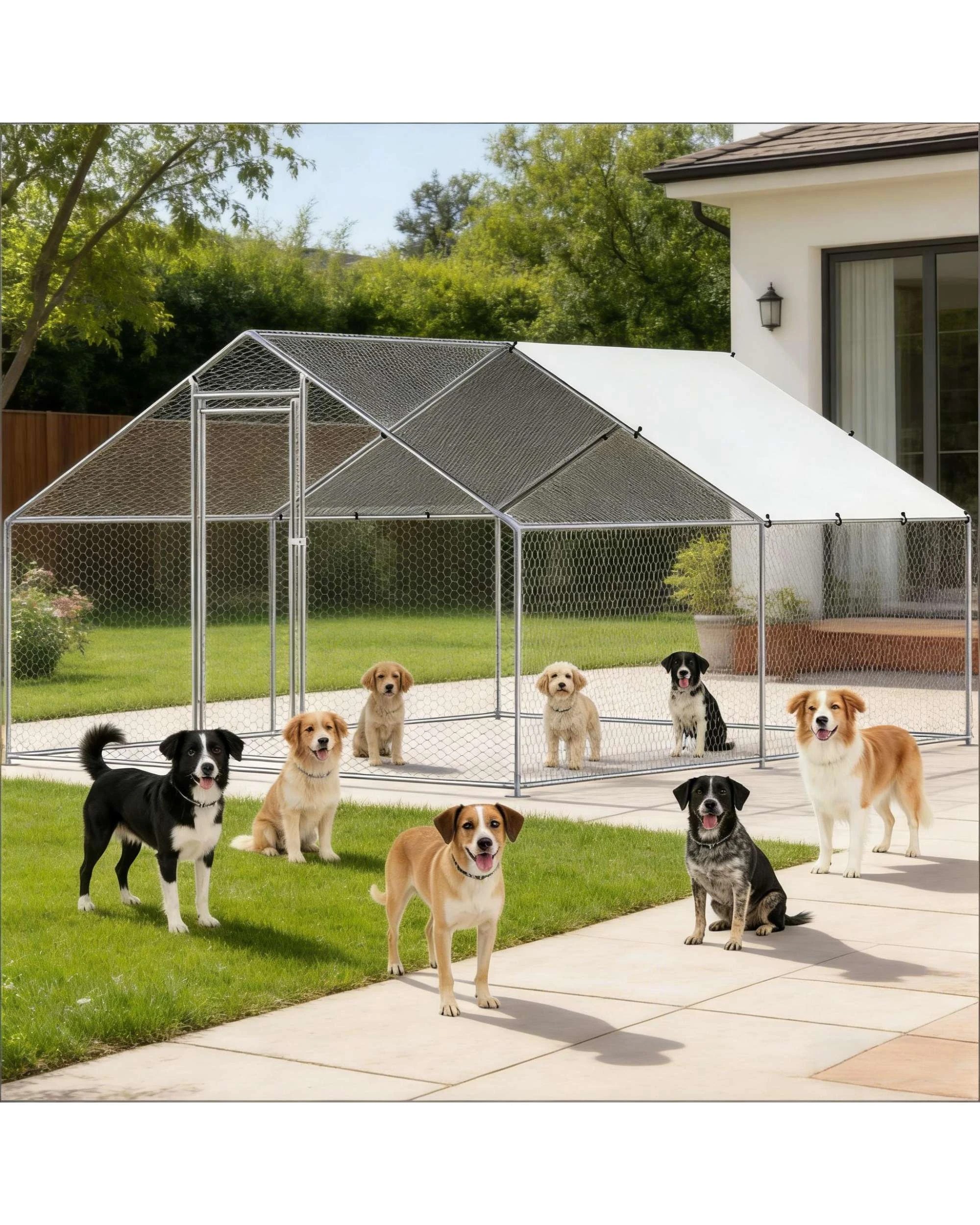 3 Advwin Walk In Chicken Coop Run Cage, 3 of 8