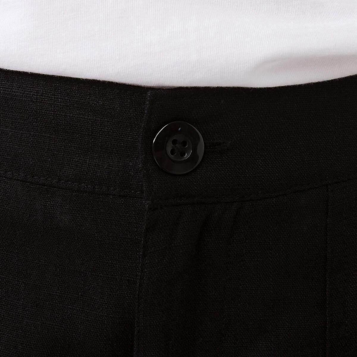 4 Linen Blend Cargo Pants Black, 4 of 6