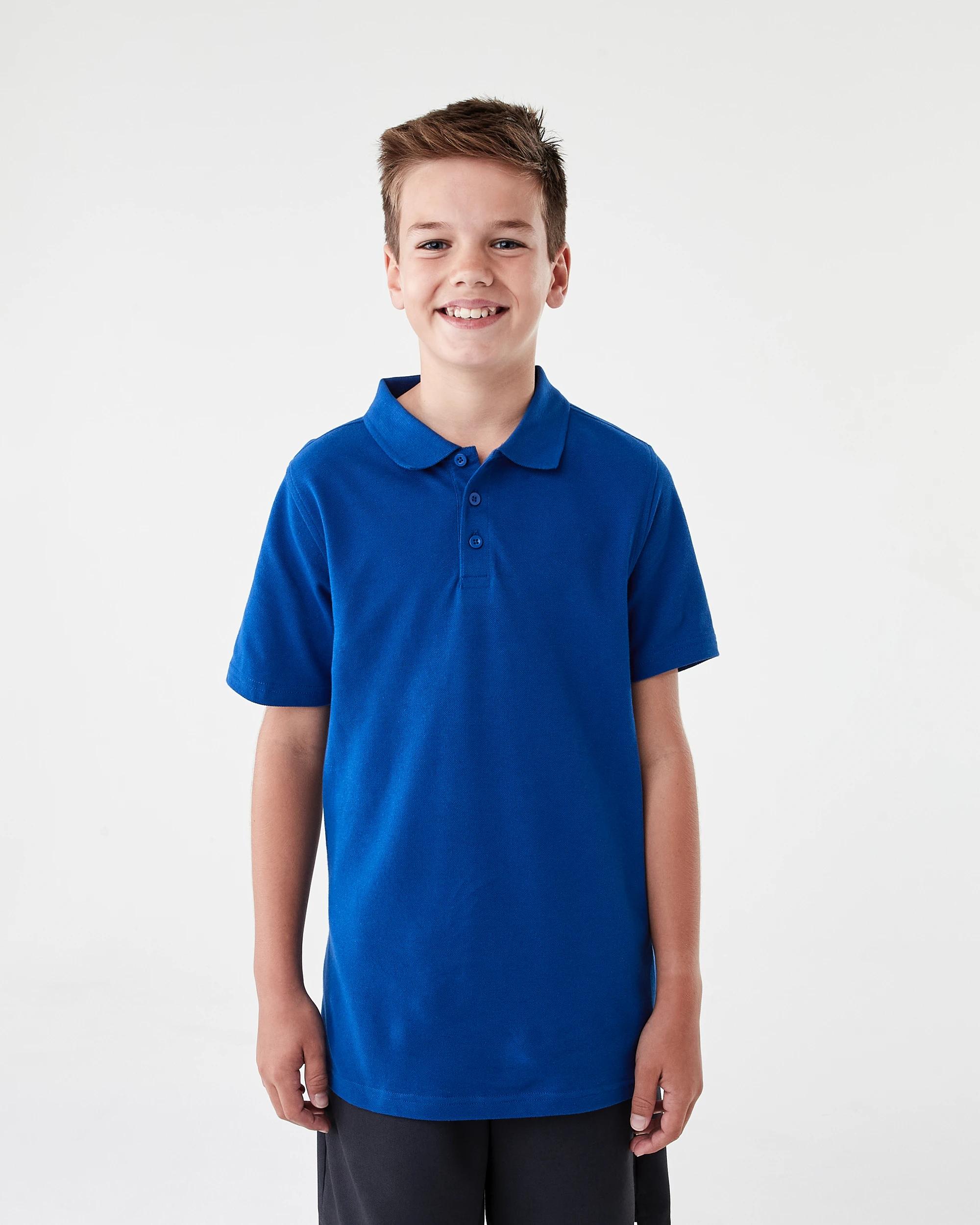 1 School Odour Shield Cotton Polo T-shirt Royal Blue, 1 of 6