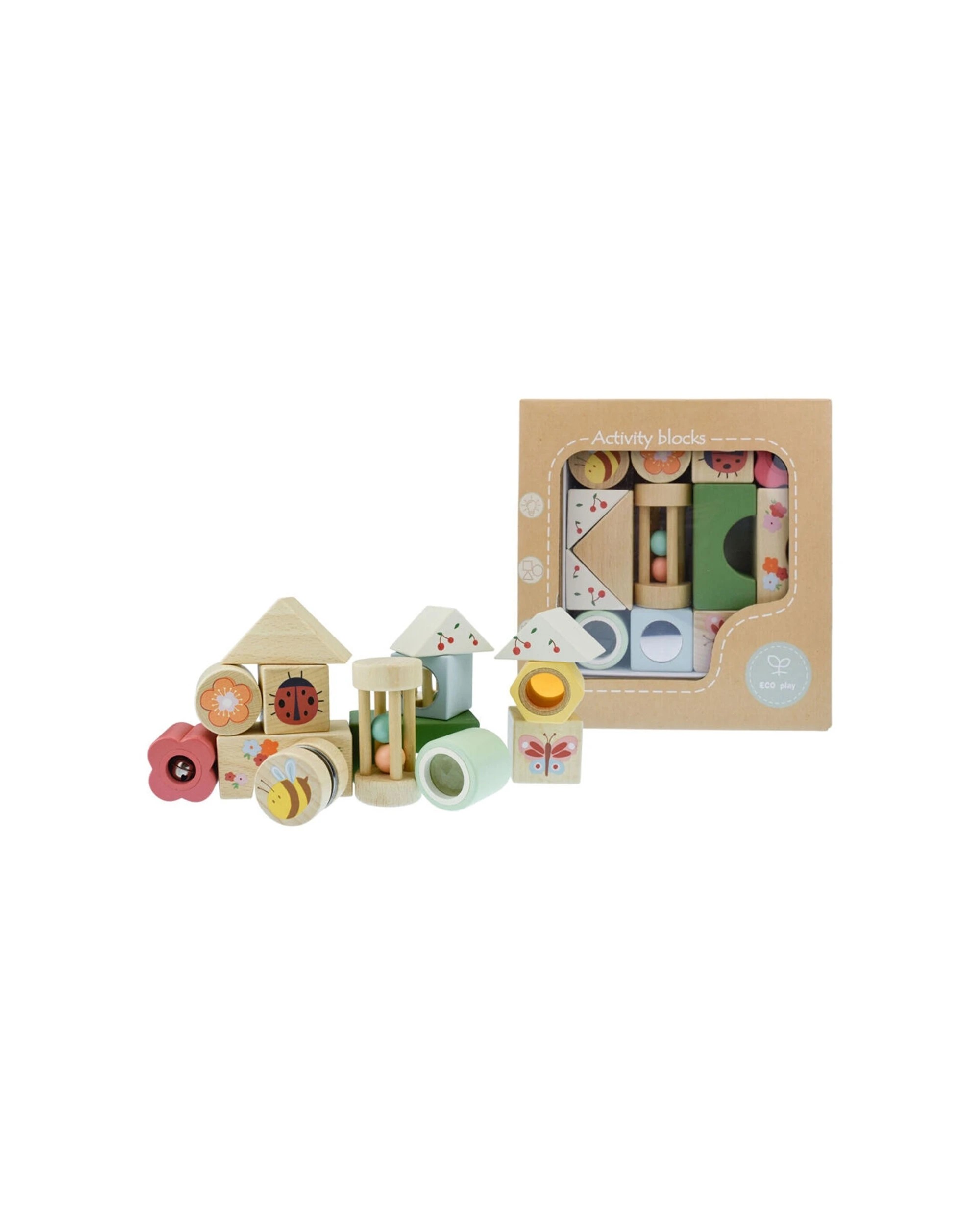 1 Kaper Kidz 14pc Wooden Spring Insect Activity Blocks Toy - Multi, 1 of 8