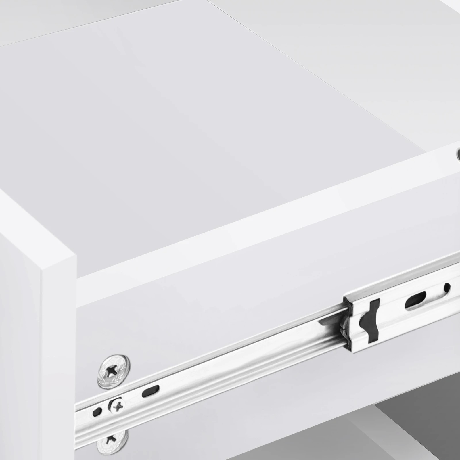 8 Alfordson Bedside Table RGB LED Nightstand 2 Drawers 4 Side High Gloss - White, 8 of 10