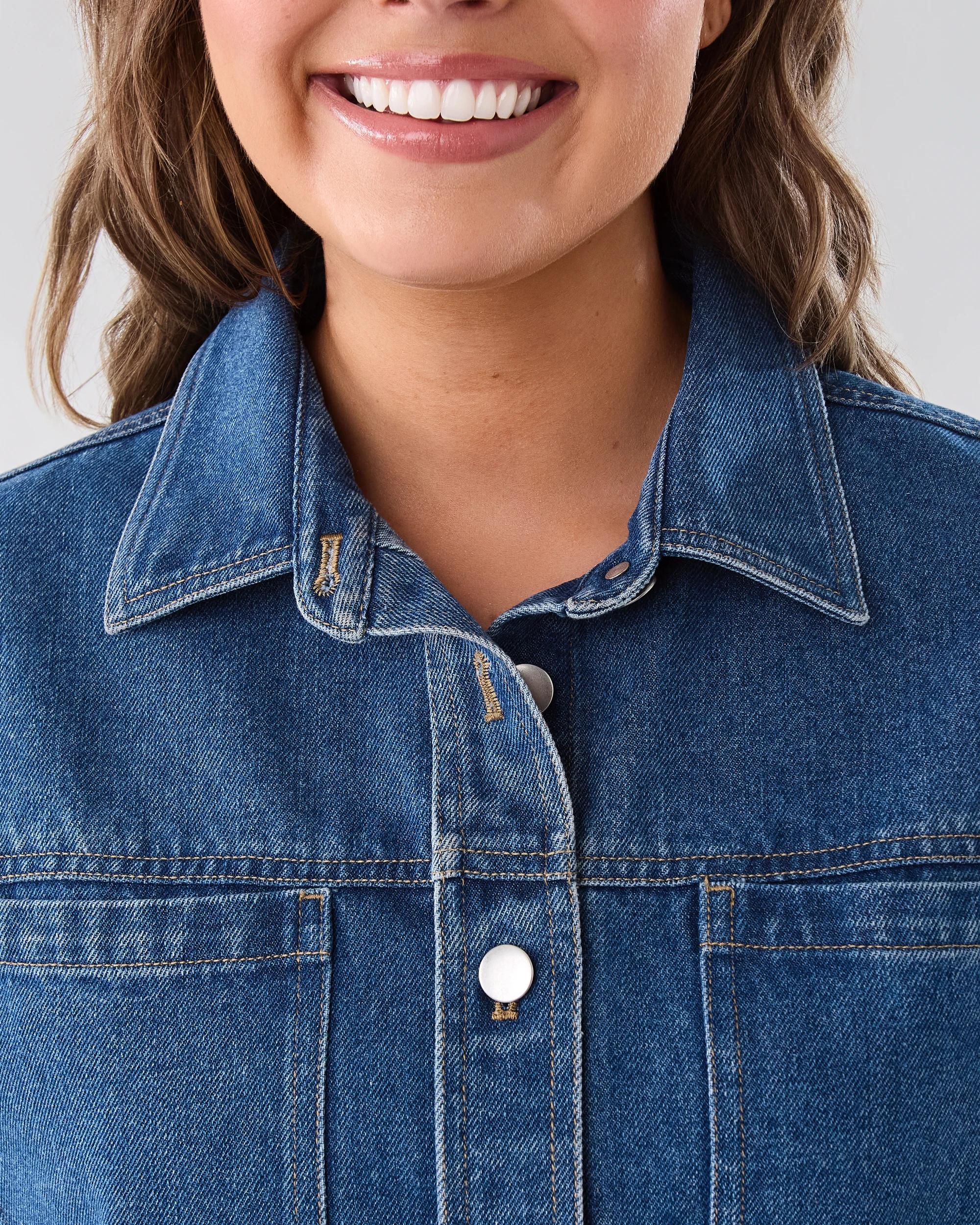 5 Long Sleeve Denim Shirt Mid Wash, 5 of 6