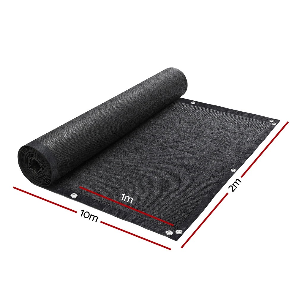2 Instahut Shade Cloth Sun Shade Fabric Patio UV Resistant  10x2m - Black, 2 of 6