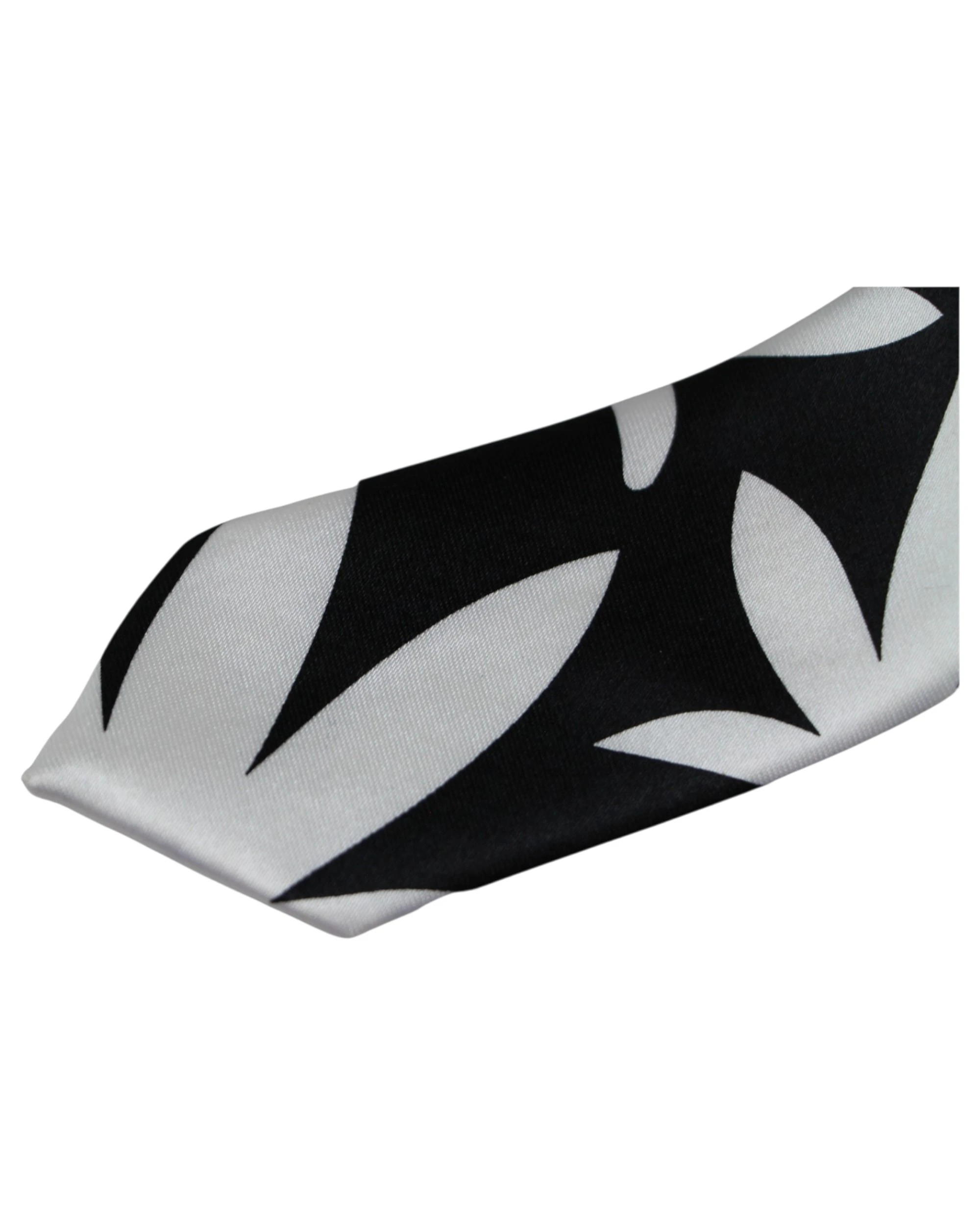 2 Zasel Mens Black & White Flower 5cm Skinny Neck Tie - Multi, 2 of 3