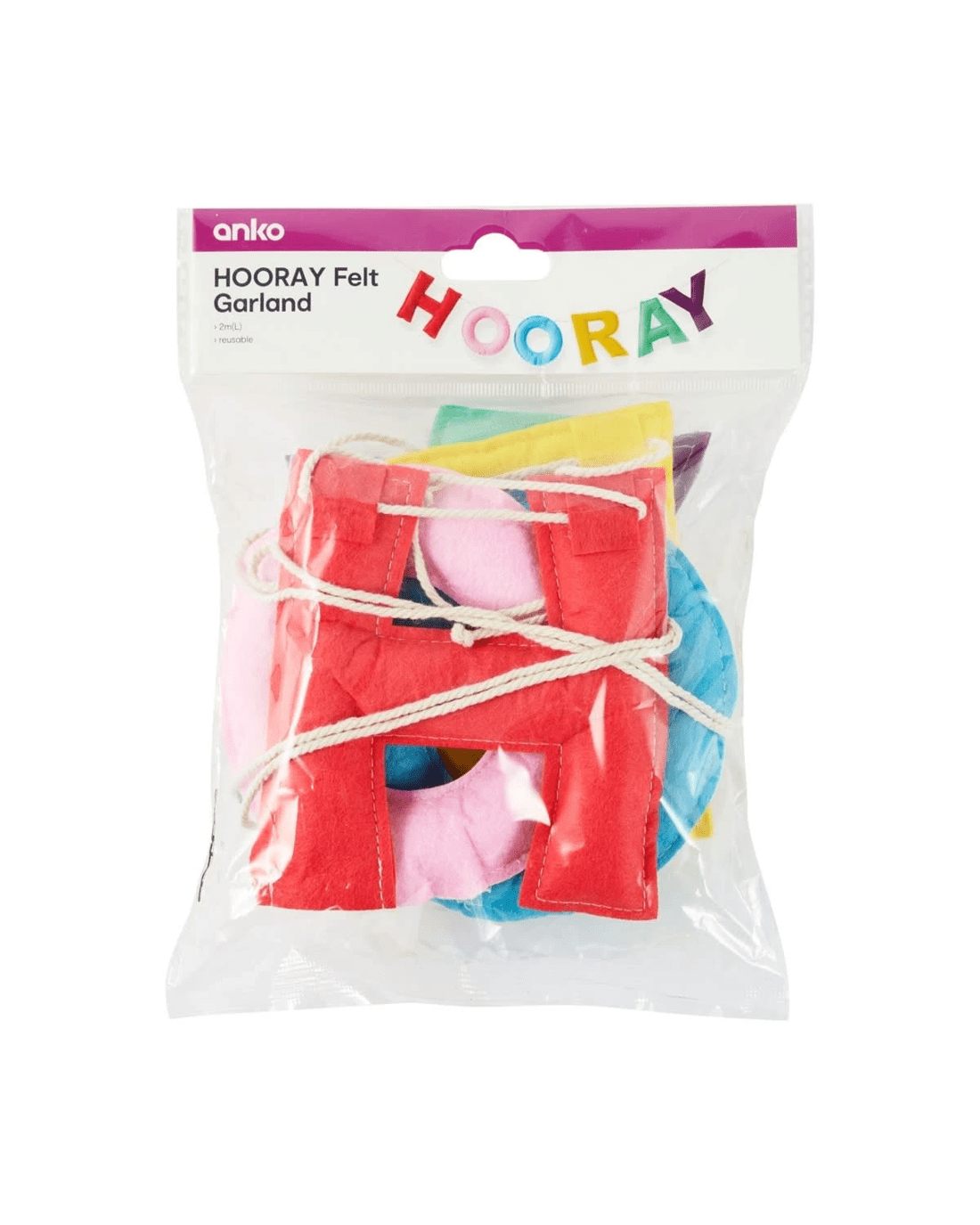 4 2m Hooray Felt Garland, 4 of 4