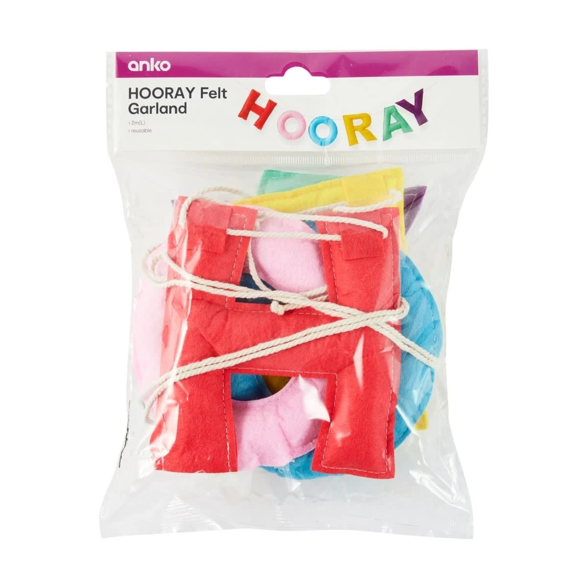 4 2m Hooray Felt Garland, 4 of 4
