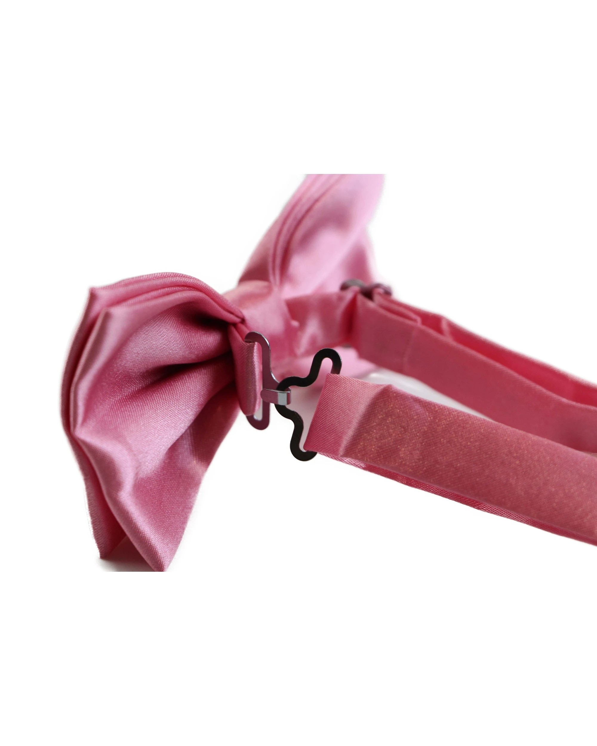 2 Zasel Mens Pink Solid Plain Colour Bow Tie, 2 of 2