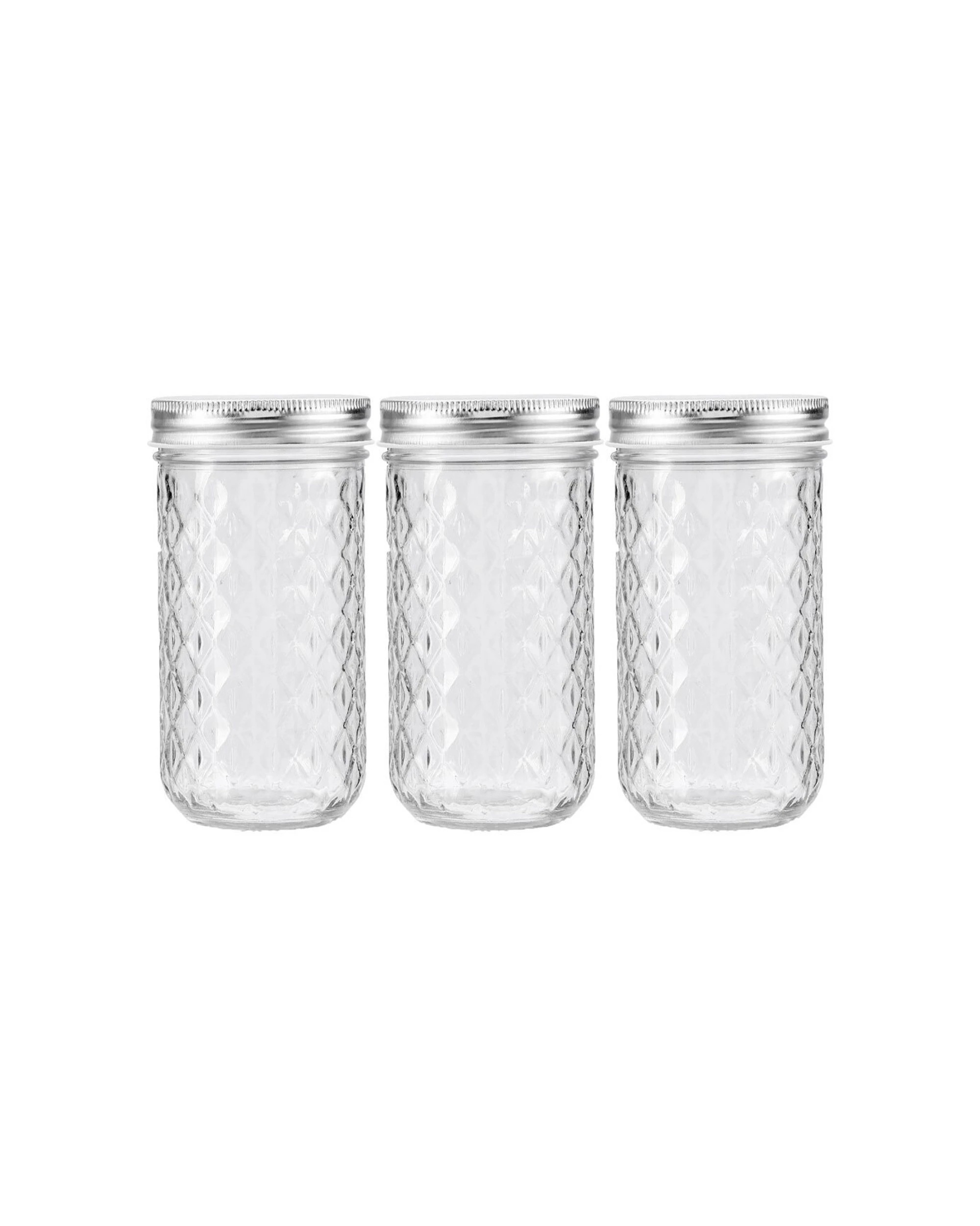 1 3pk Lemon & Lime 350ml Quilted Glass Conserve Canister Jar Food Storage Clear
 - Clear, 1 of 4