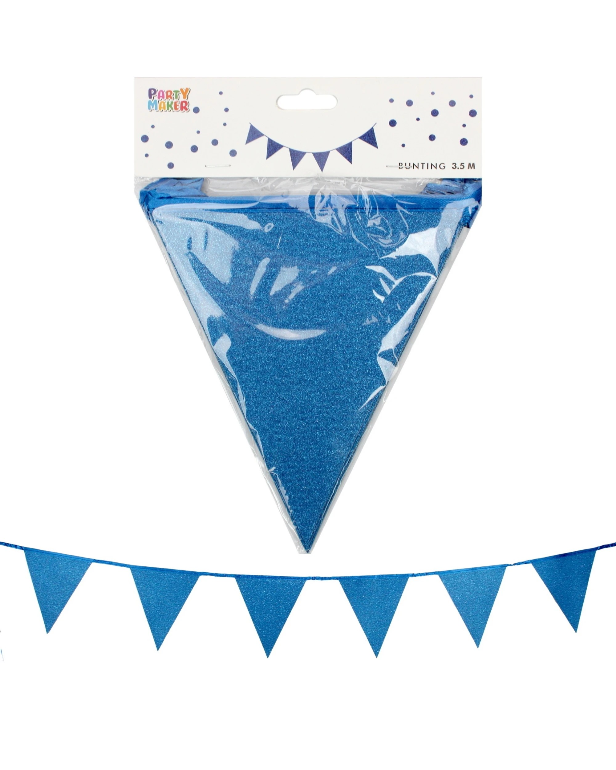 1 Partyrama Glitter Flag Banner 3.5m - Blue, 1 of 1