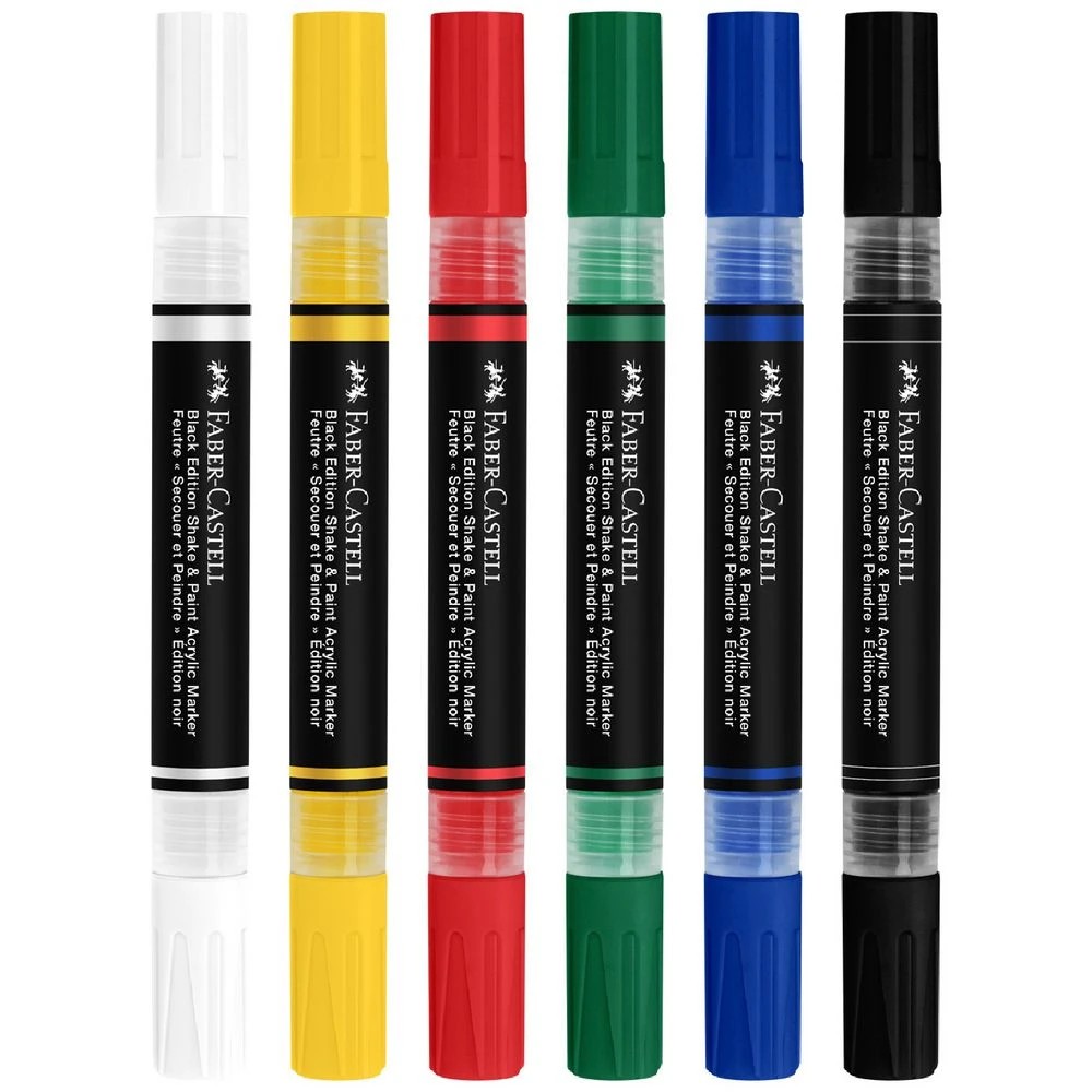 2 Faber-Castell Black Ed Acrylic Shake/Paint Markers Classic 6P, 2 of 4