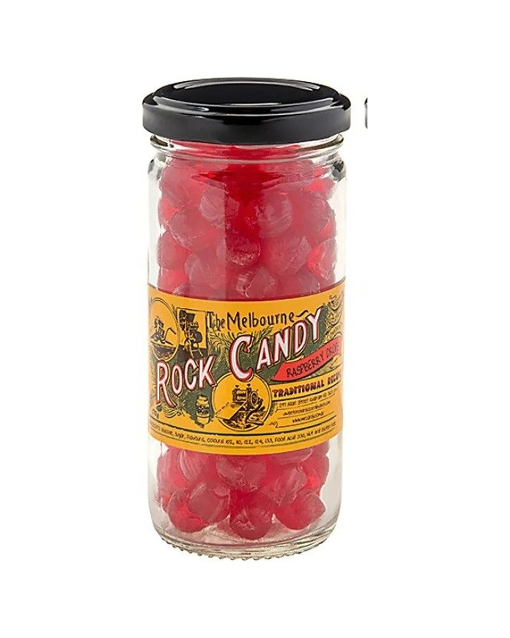 1 The Melbourne Rock Candy Co Raspberry Drops Hard Lollies 170g, 1 of 1