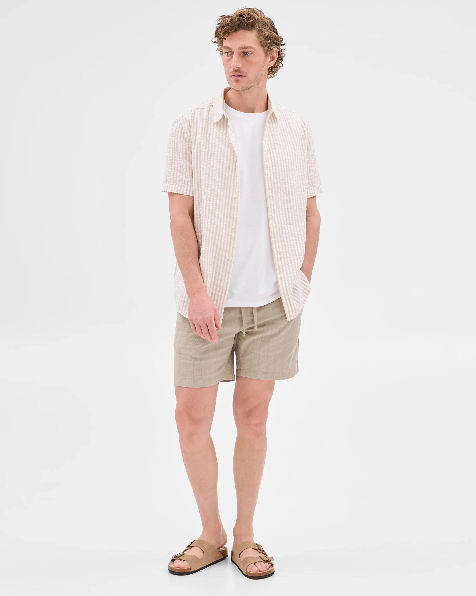 3 Target Australian Cotton Textured Stripe Shorts FOG, 3 of 10