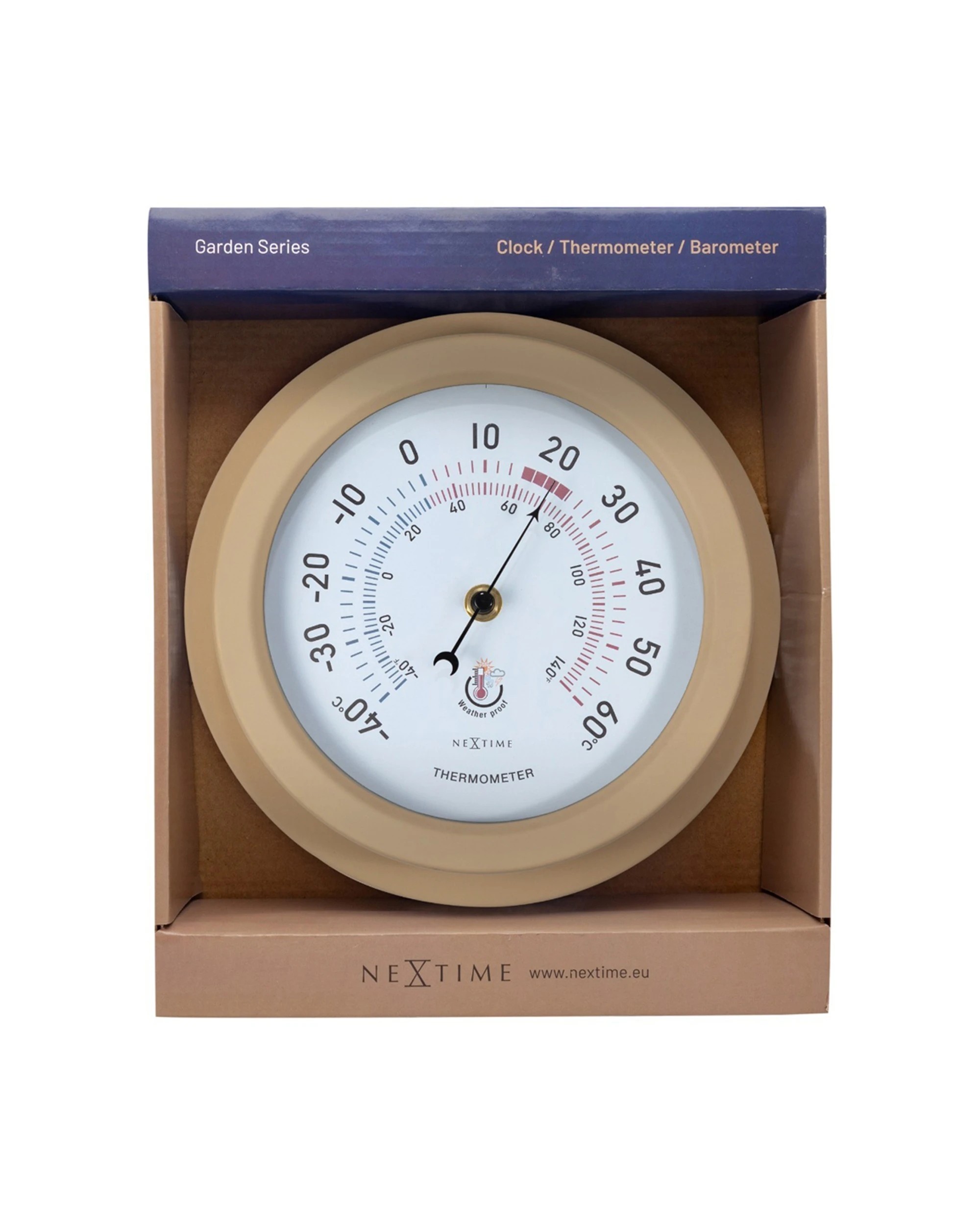6 NexTime Outdoor Thermometer Water Resistant Dual Scale Lily Model 19cm - Brown, 6 of 8