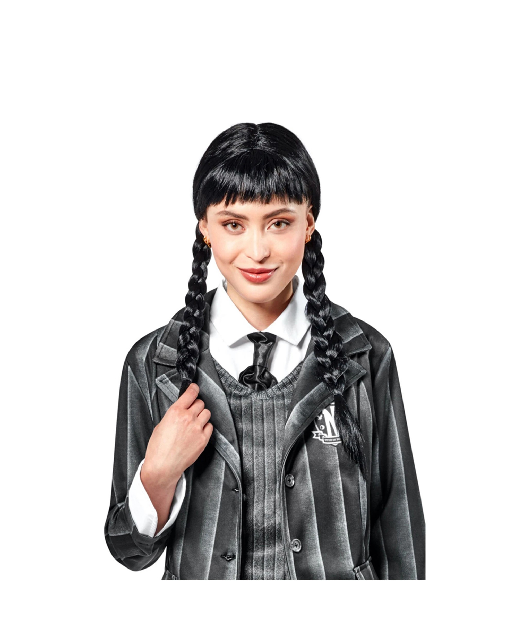 1 Wednesday Wig Adult Halloween Party Hair Accessory - Black, 1 of 1