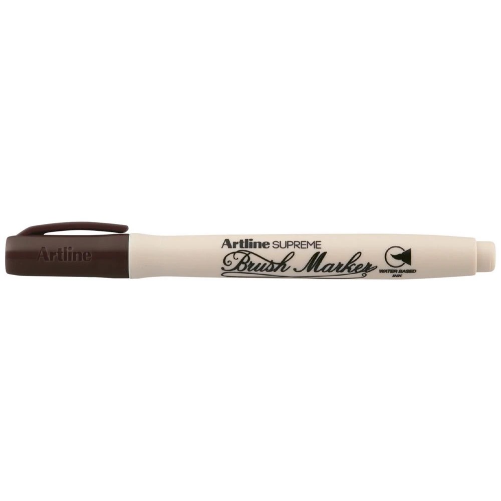 1 Artline Supreme Brush Marker Dark Brown, 1 of 2