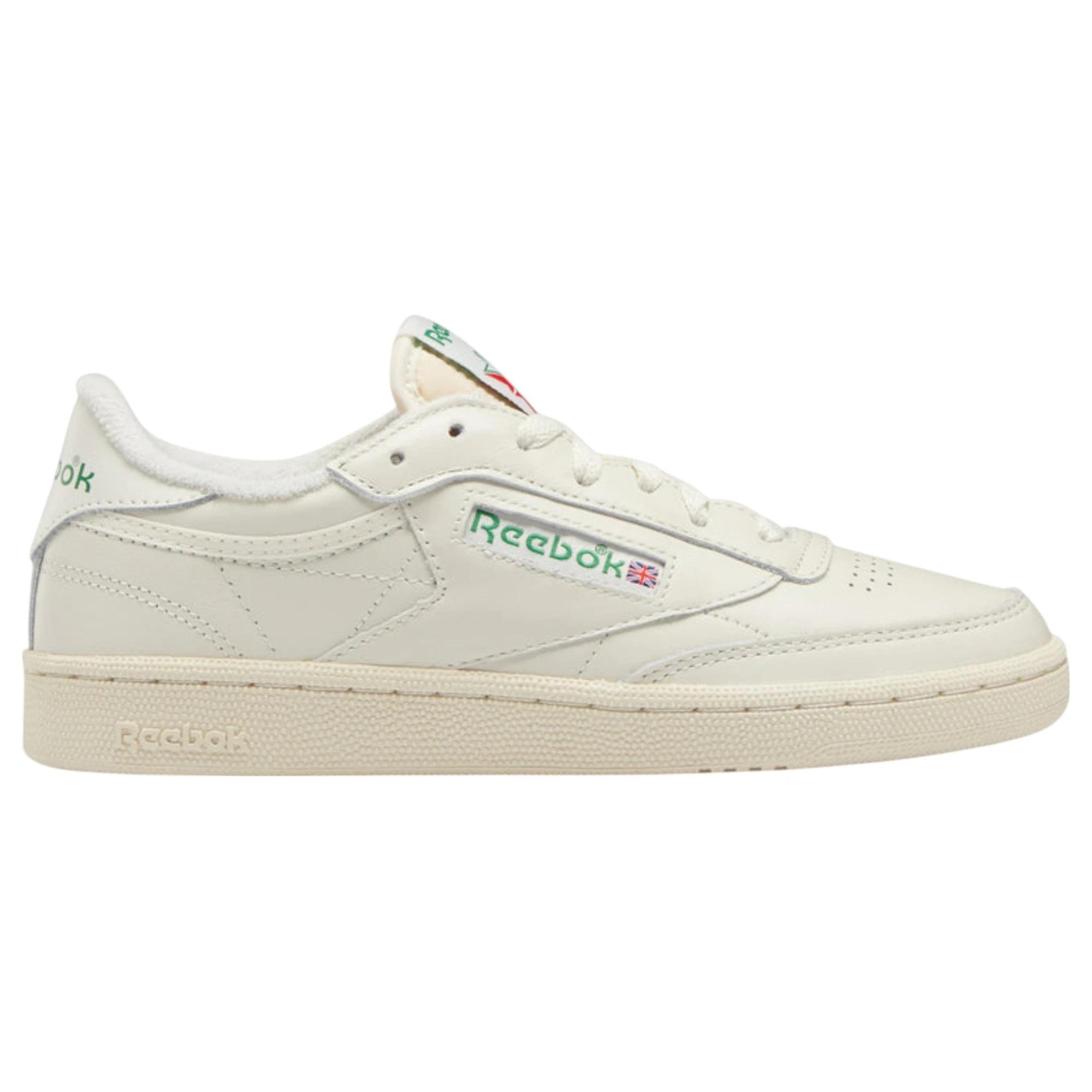 1 Reebok Womens Club C 85 Vintage Casual Shoes CHALK/GREEN, 1 of 9