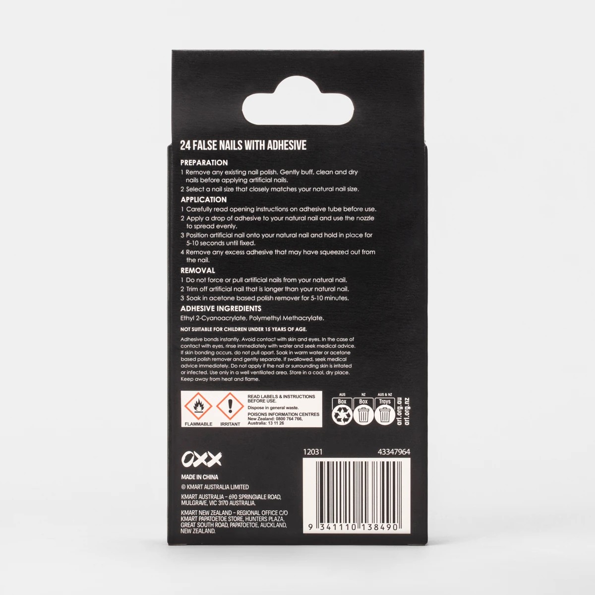 2 OXX Cosmetics 24 Pack False Nails with Adhesive - Oval Shape, Metallic Hearts, 2 of 5