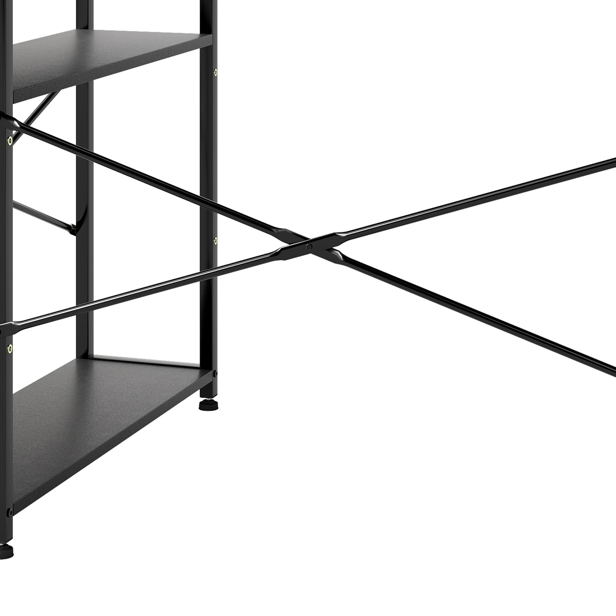 5 Levede L-shaped Gaming Desk  2 Storage Shelves - Black, 5 of 9