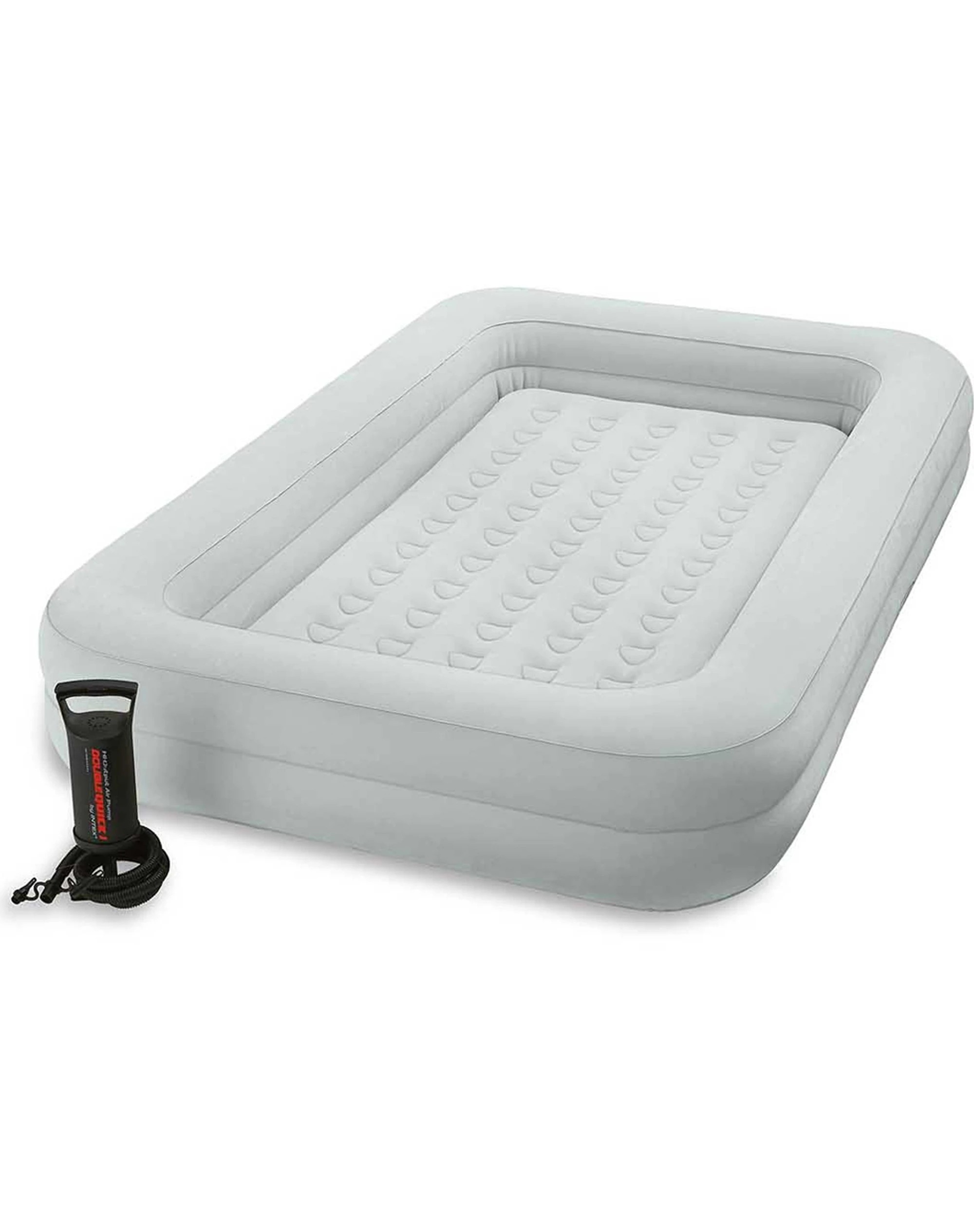 1 INTEX Kids Travel Bed Set Age 3-6 Years Includes Hand Pump And Bag - Single Bed - Grey, 1 of 3