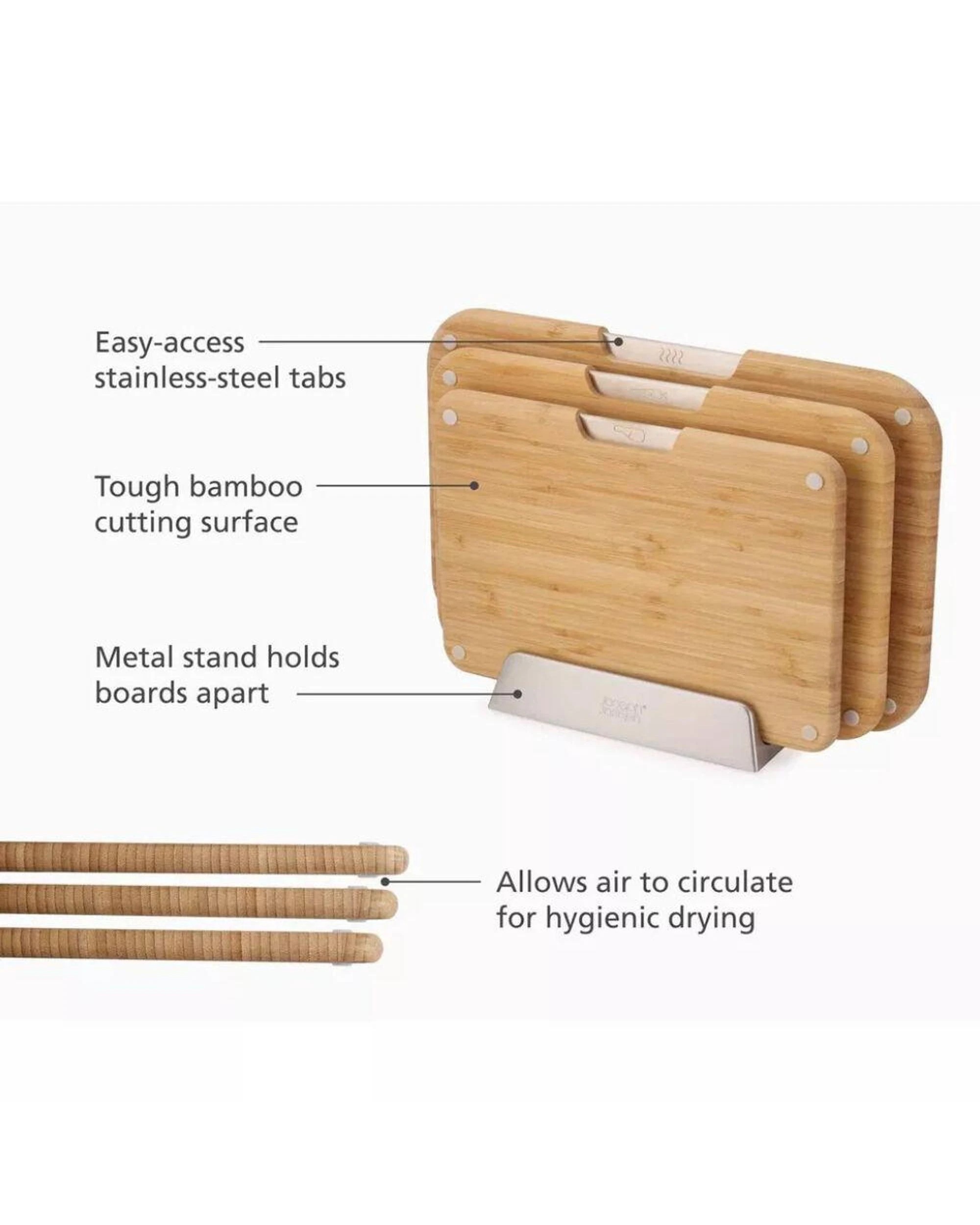 6 Joseph Joseph Nest Boards Bamboo Chopping Board Set  3 Piece, 6 of 8