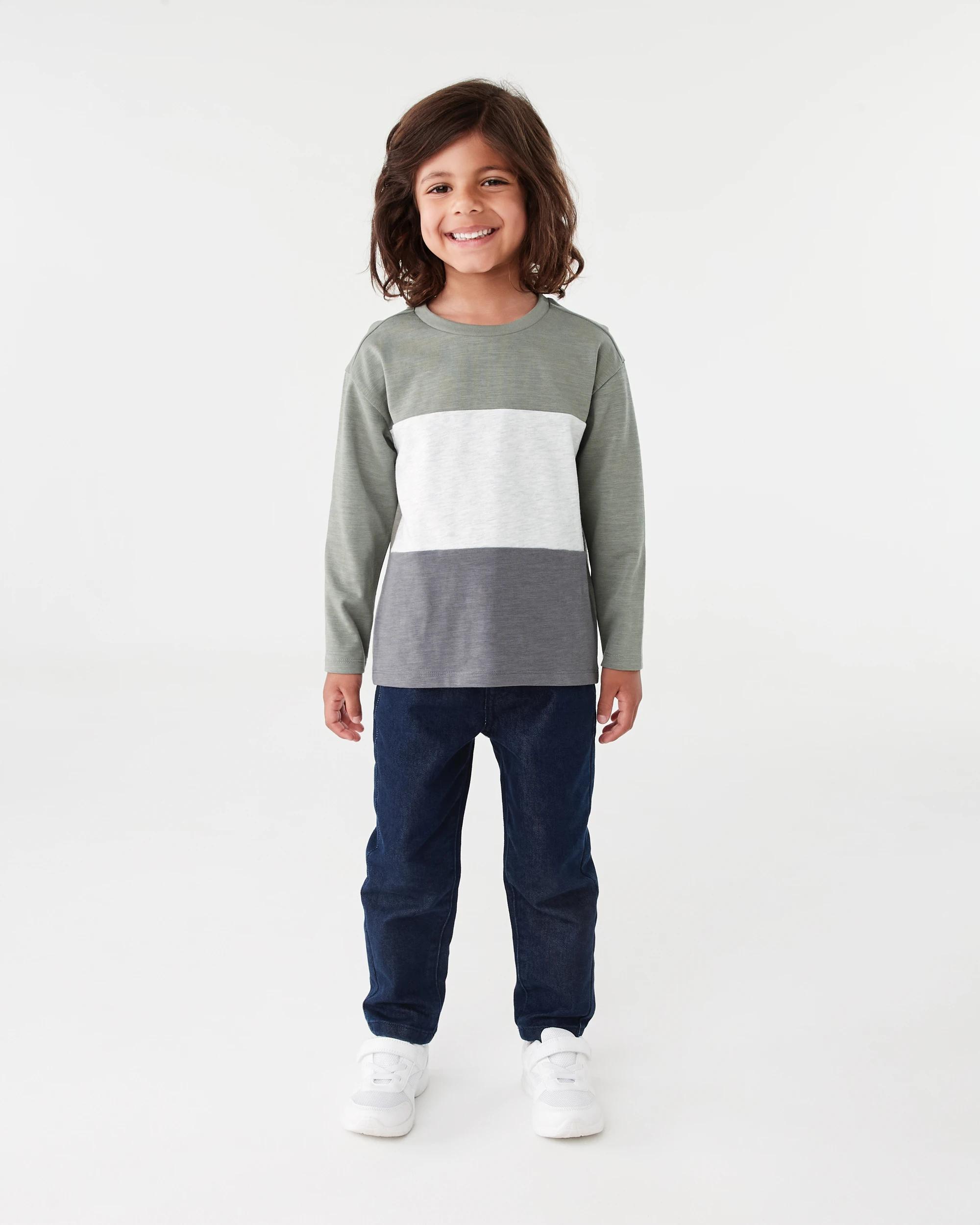 4 Long Sleeve Panel T-shirt Mnr Khk, 4 of 5