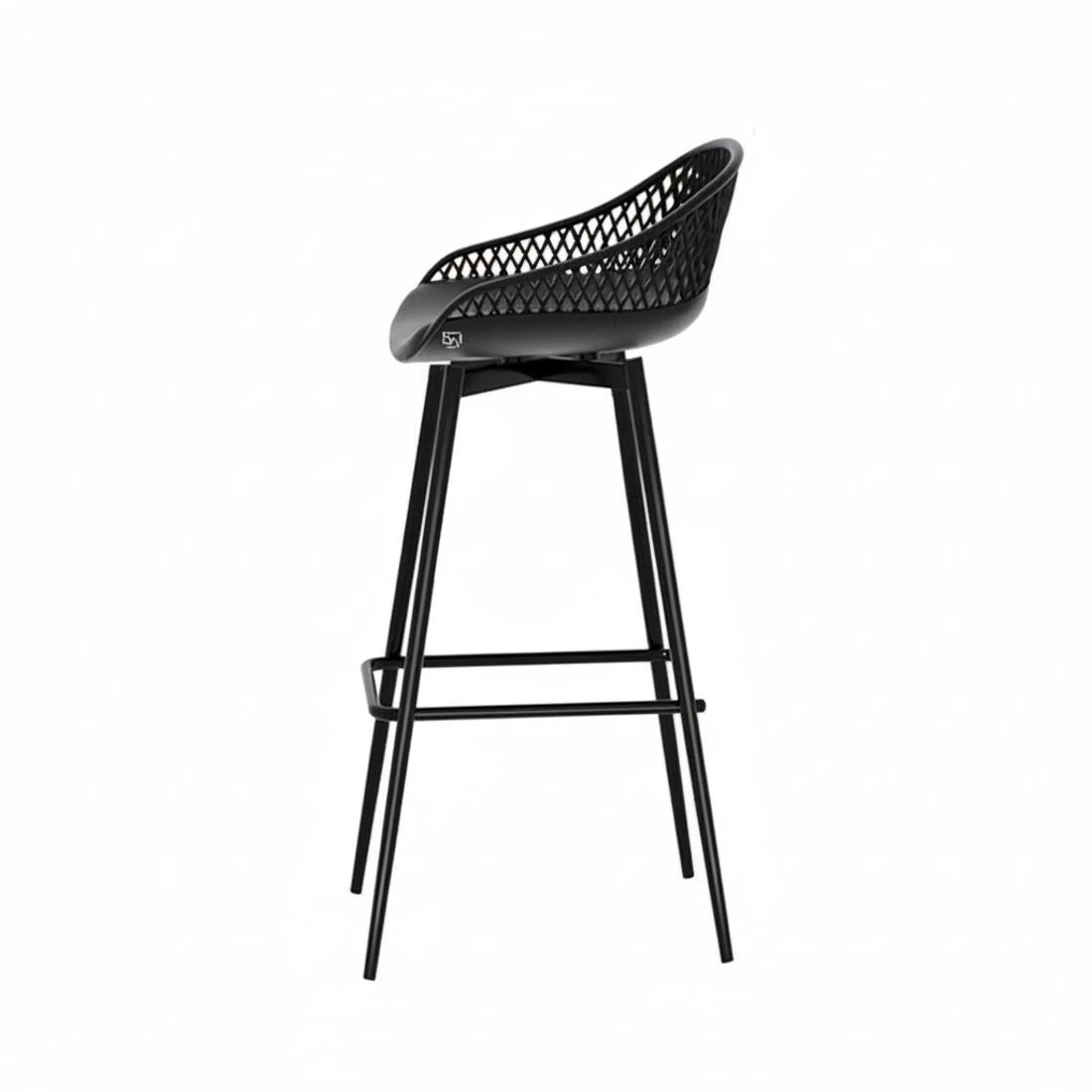 5 Gardeon 2PC Outdoor Bar Stools Plastic Metal Dining Chair Patio Furniture - Black, 5 of 7