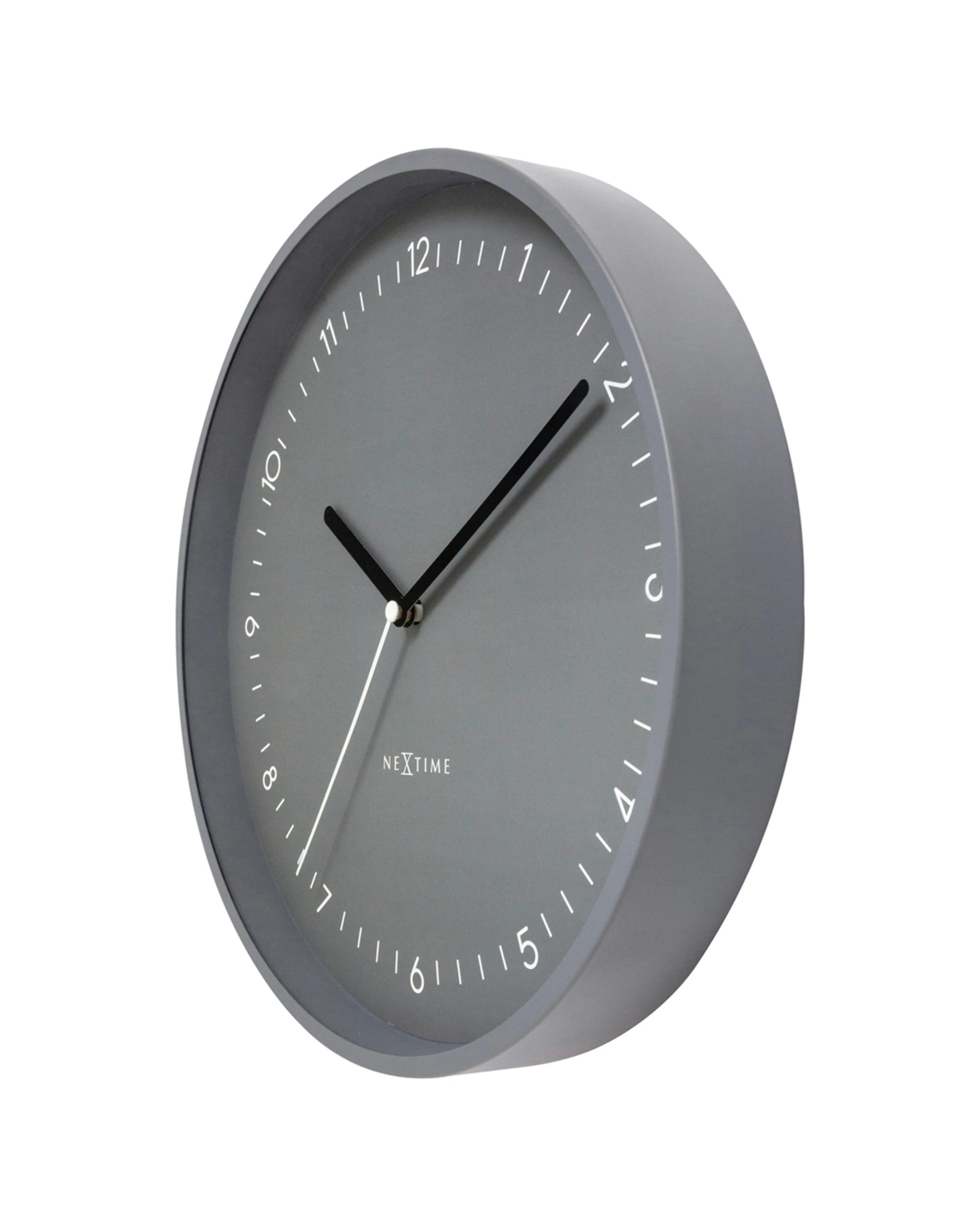 3 NeXtime Berlin 30cm Wall Clock Silent Sweep Matt Aluminium Case Modern Design - Grey, 3 of 5