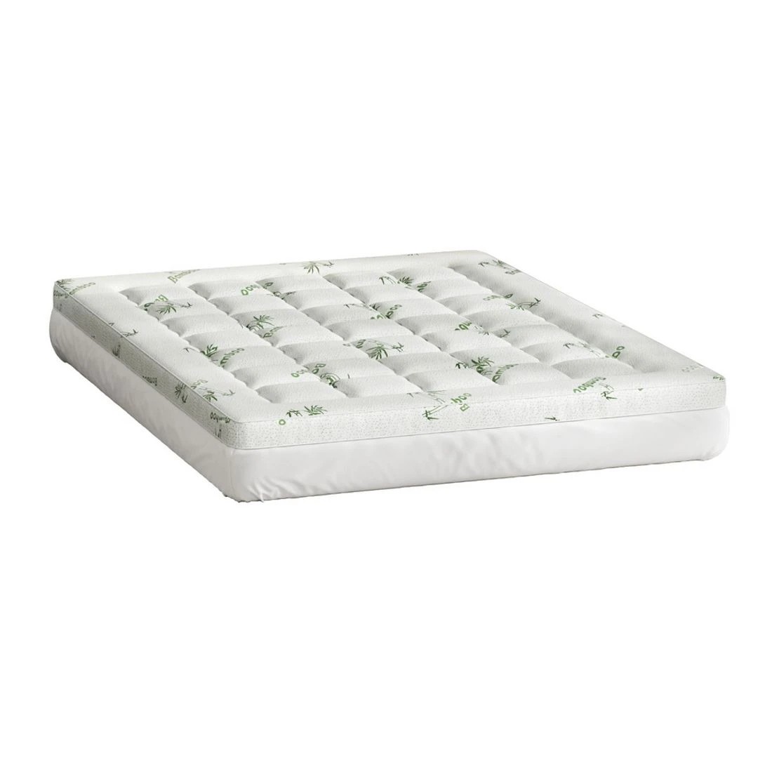 1 Giselle Bedding Mattress Topper Pillowtop Bamboo 7.5cm Queen - White, 1 of 5