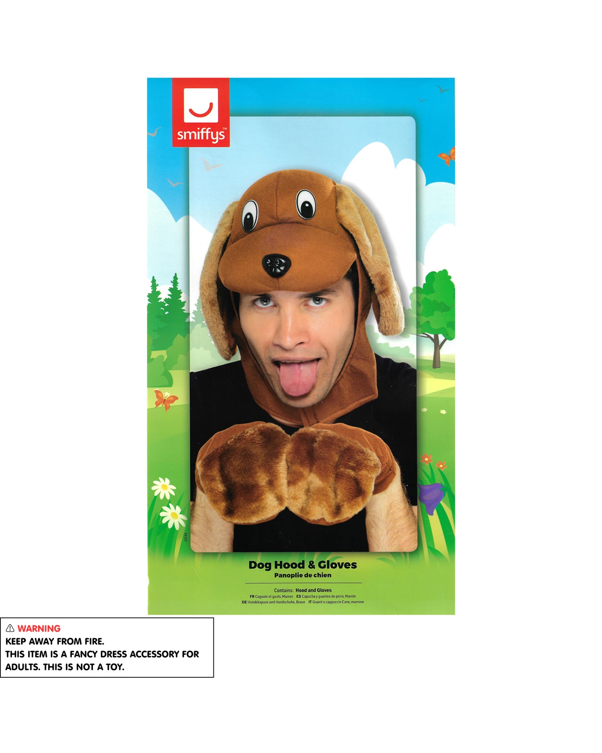 3 Smiffys Doggy Hood and Gloves Costume Kit - One Size - Brown, 3 of 3