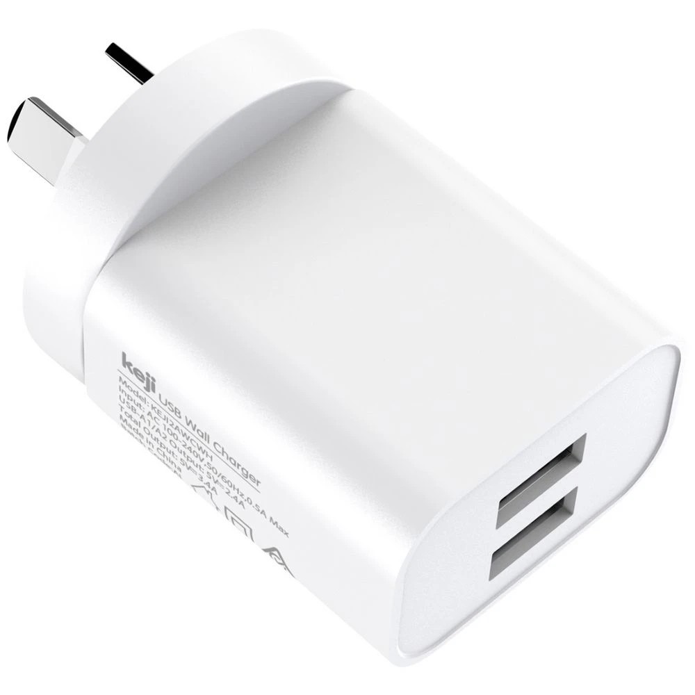 4 Keji USB-A 17W Dual Wall Charger White, 4 of 7