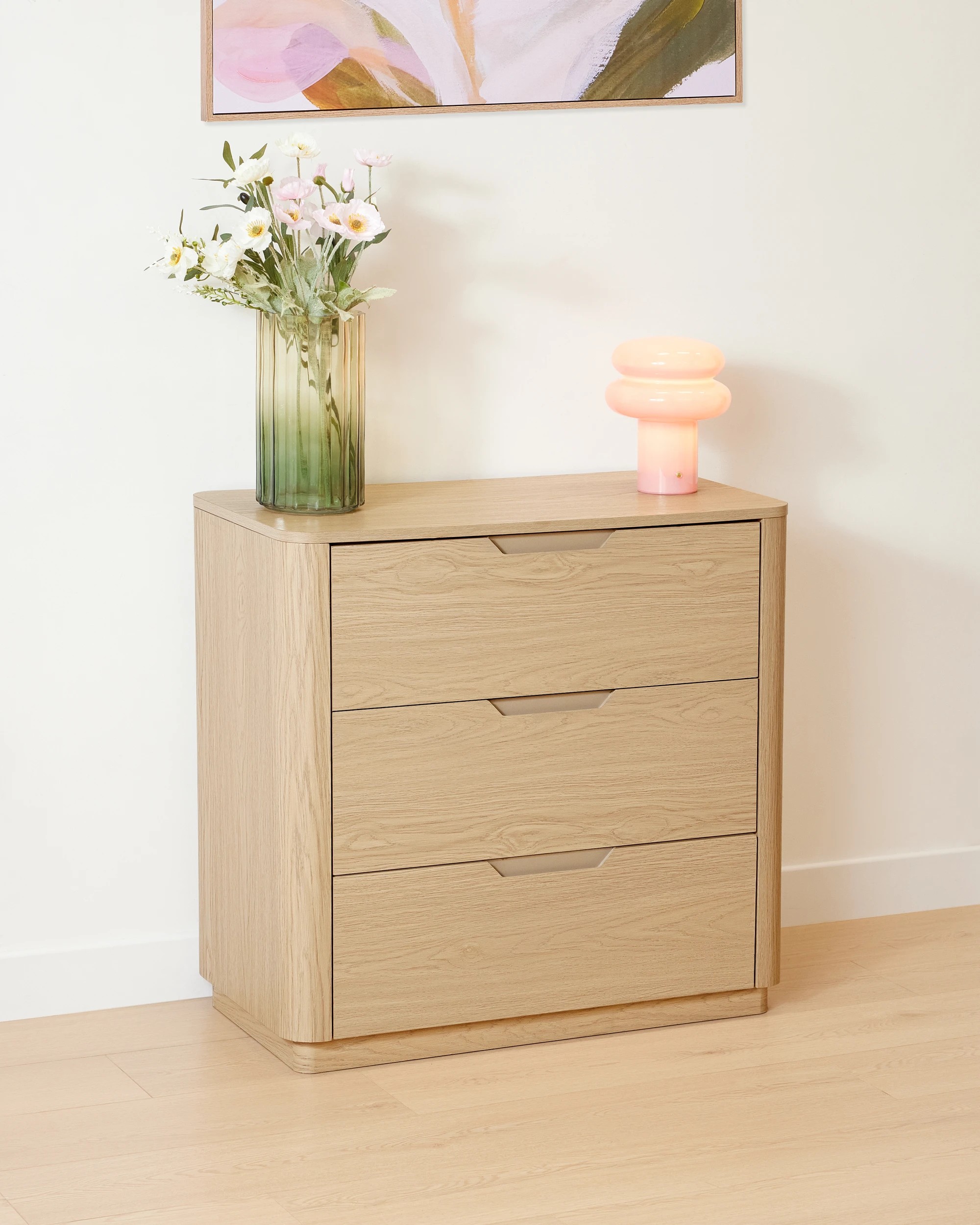 1 Miles 3 Drawer Chest - Light Oak, 1 of 8