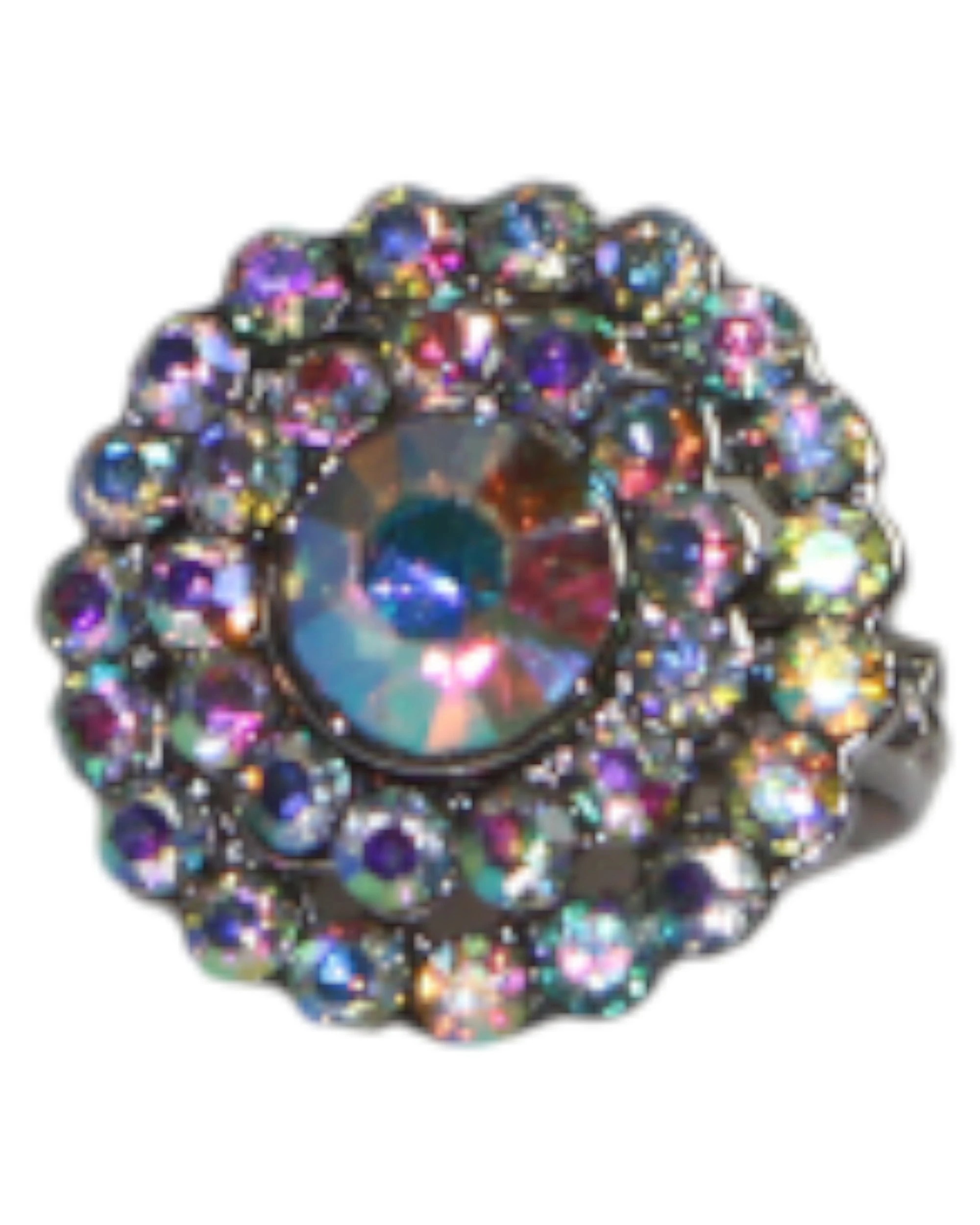 2 Zasel Diamante Round Brooch Blazer Shirt Pin - Silver, 2 of 4