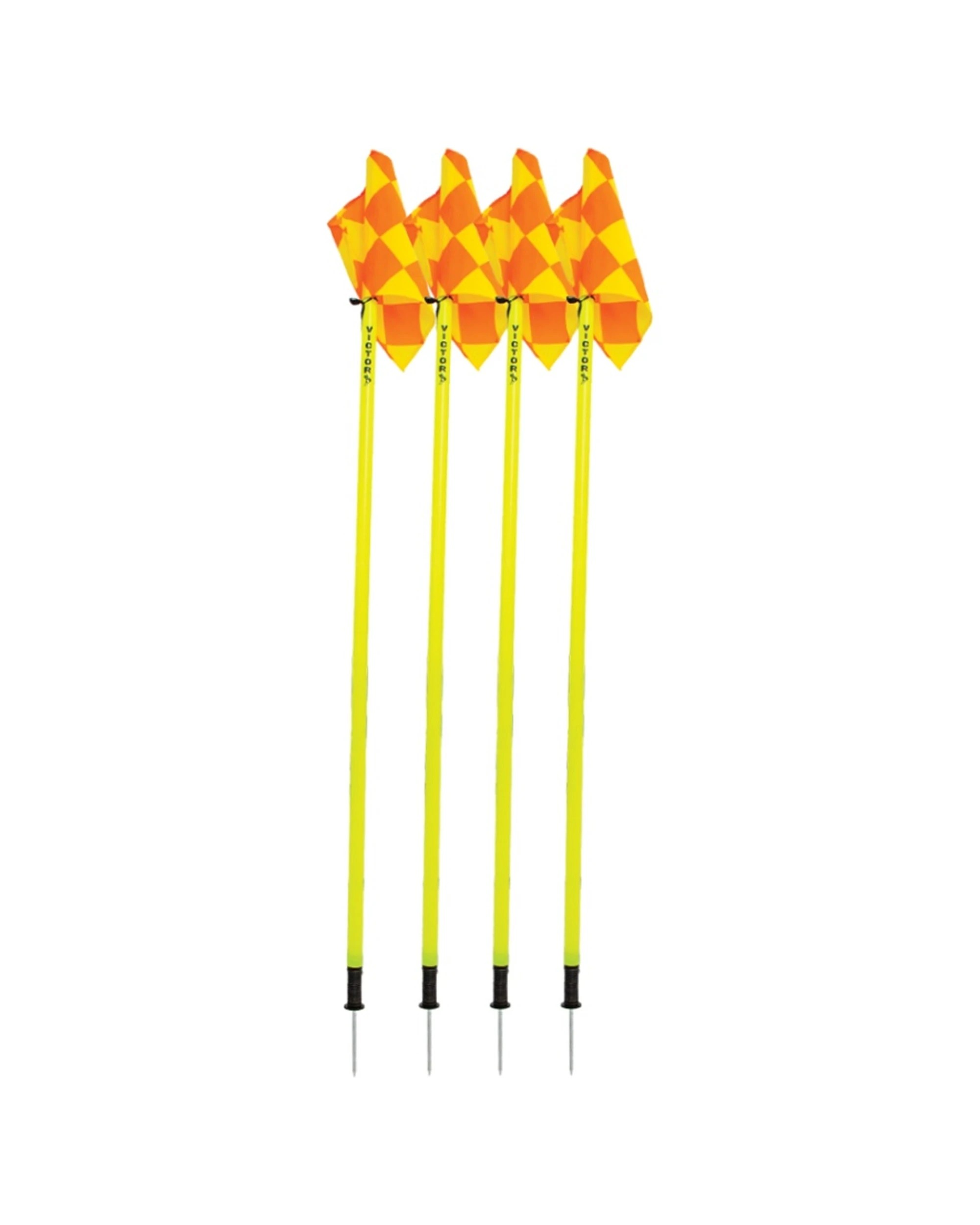 2 Victor Sports 4pc Soccer Corner Flags Heavy Duty PVC Posts Training - Multi, 2 of 4