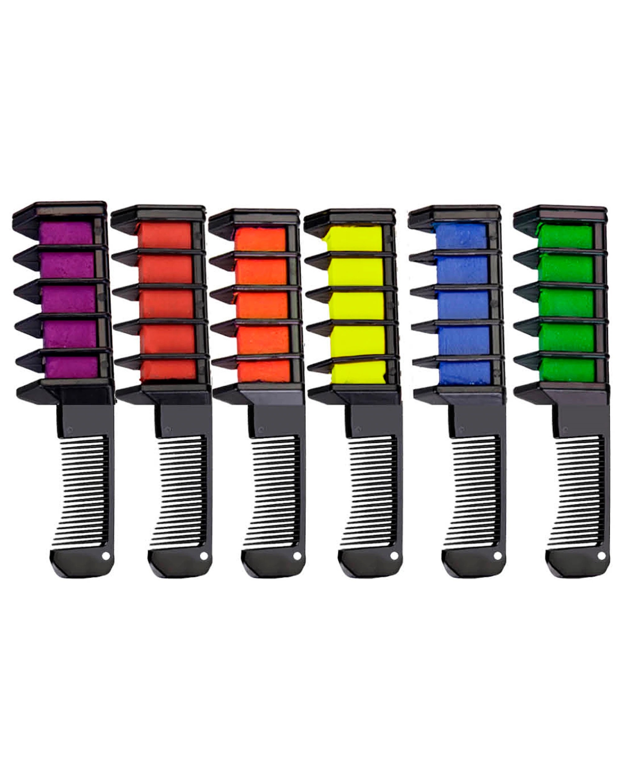 1 JD Party Washable Hair Colour Combs Pack of 6 - Multi Colour, 1 of 3